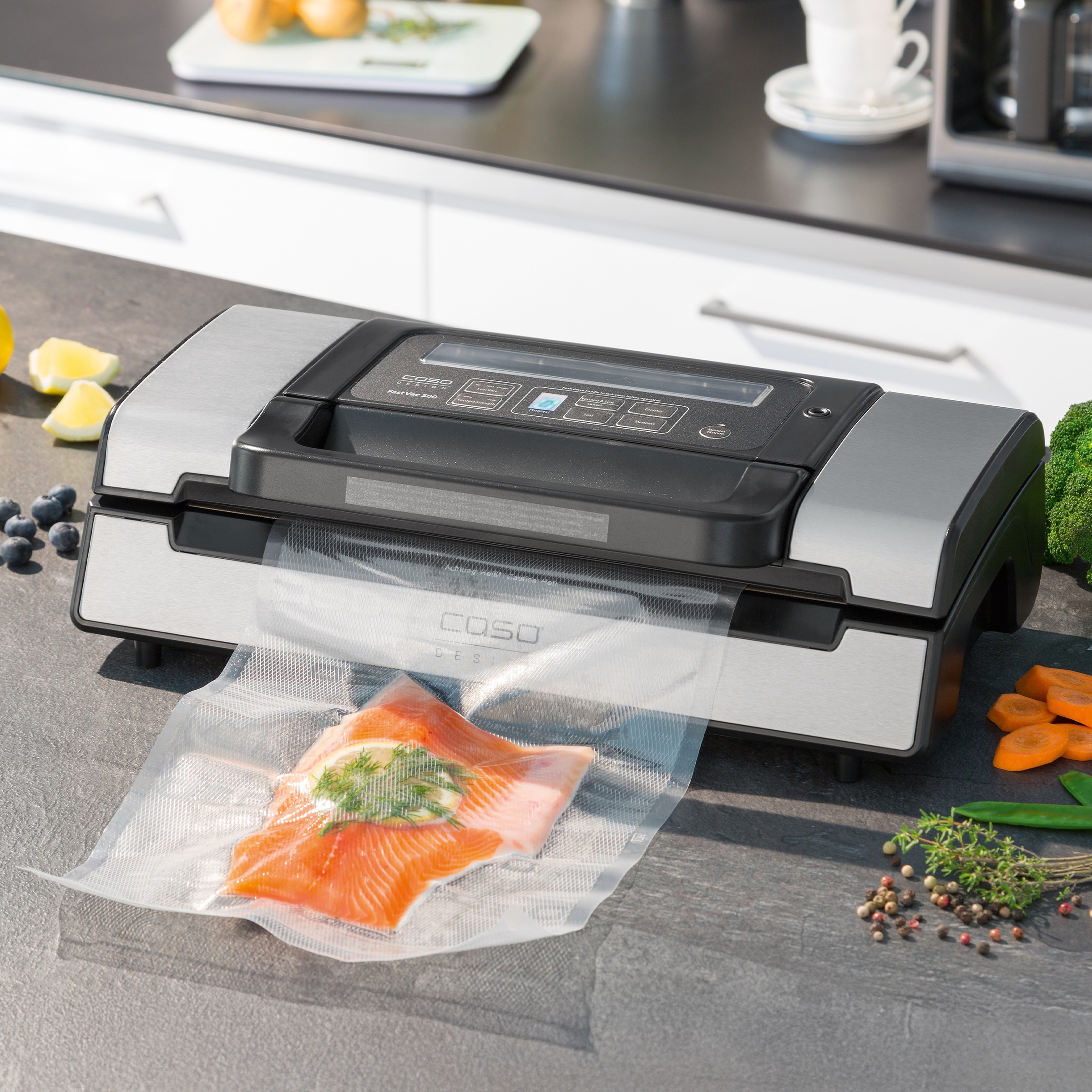 Caso Vakuumierer »1409 FastVAC500« 130 W mit 2 Folienrollen zum sofortigen Ausprobieren