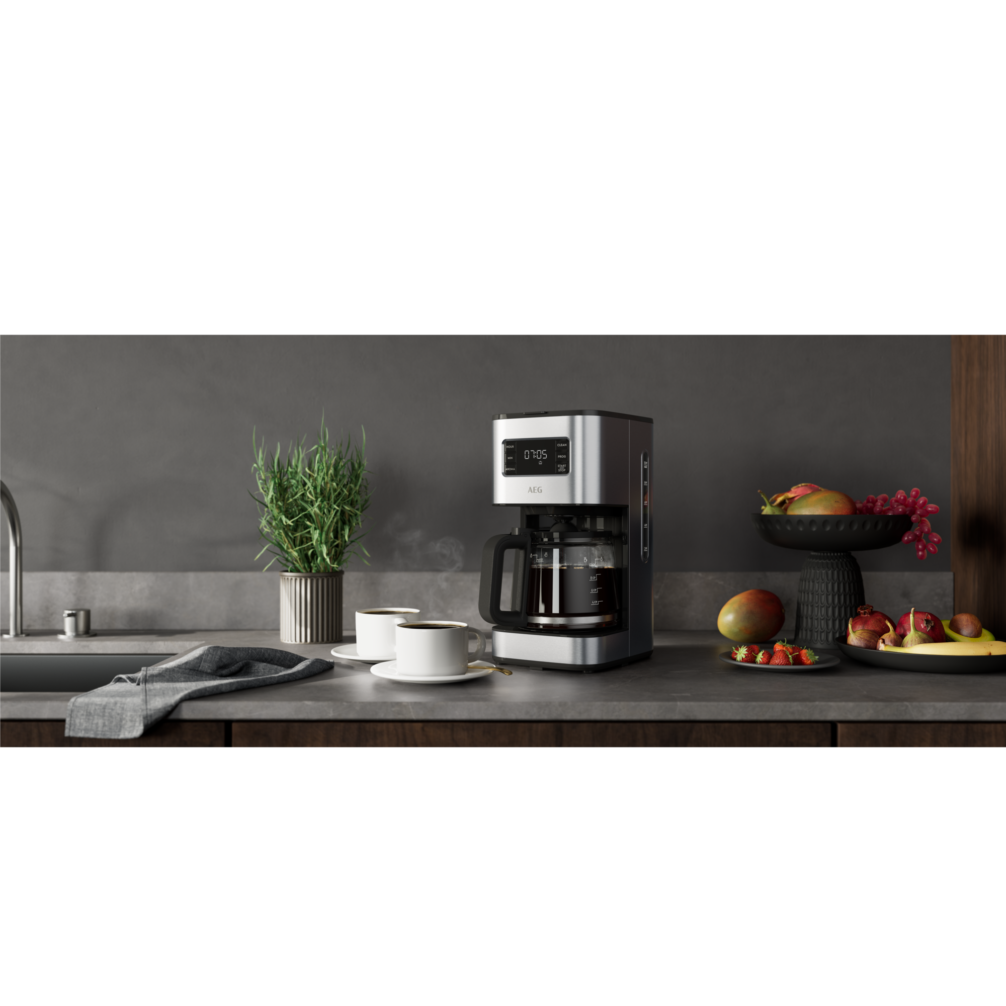 AEG Filterkaffeemaschine »Gourmet 6 CM5-1-6ST«, 1,25 l Kaffeekanne, Korbfilter, 1x4
