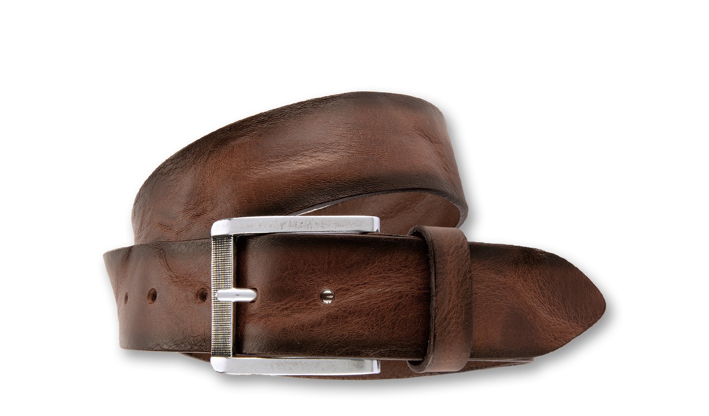 BERND GÖTZ Herren Ledergürtel "Ledergürtel mit lebendiger Struktur und Schattenkanten"marone, Gr. 95, Rindsleder, Gürtel