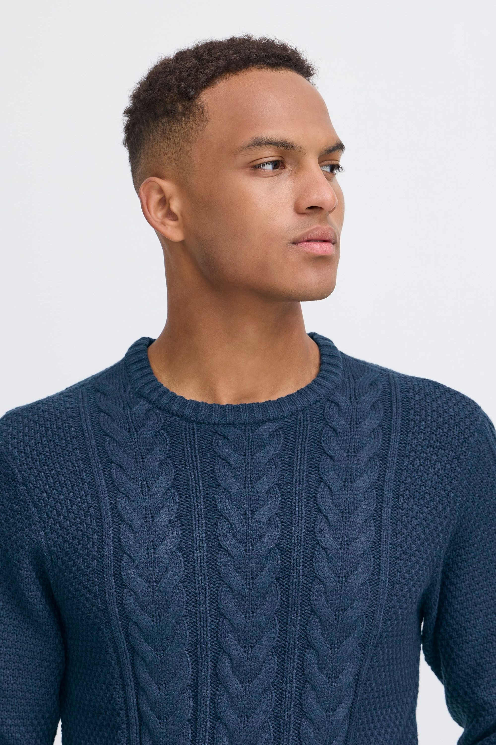 Blend Strickpullover »BHBASIM« Klassischer Grobstrickpullover mit Zopfmuster