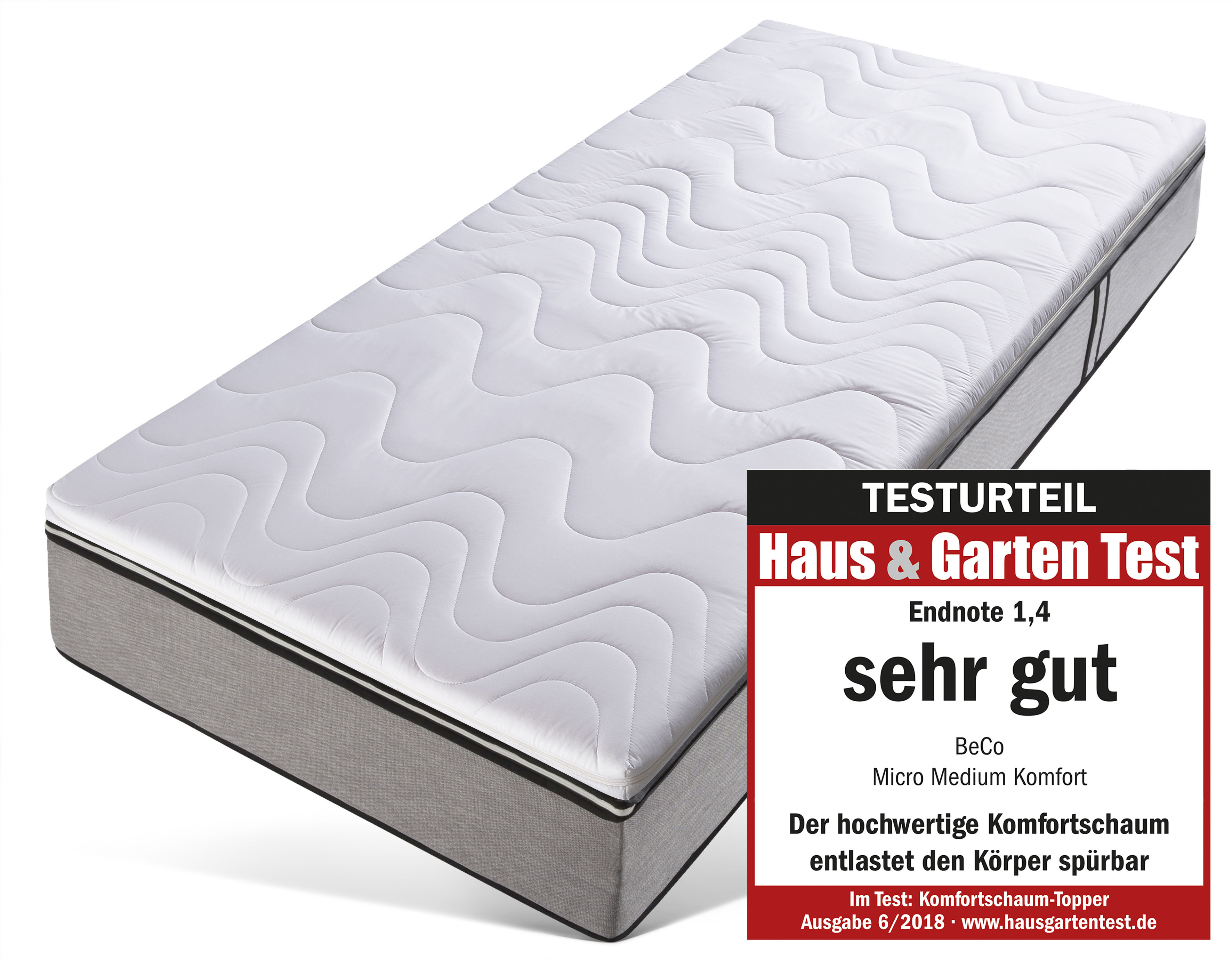 Thumbnail - Beco Topper "Micro Medium Komfort, Komfortschaum, besonders langlebig, RG 35" Topper in 90x200 cm und weiteren Größen, p...