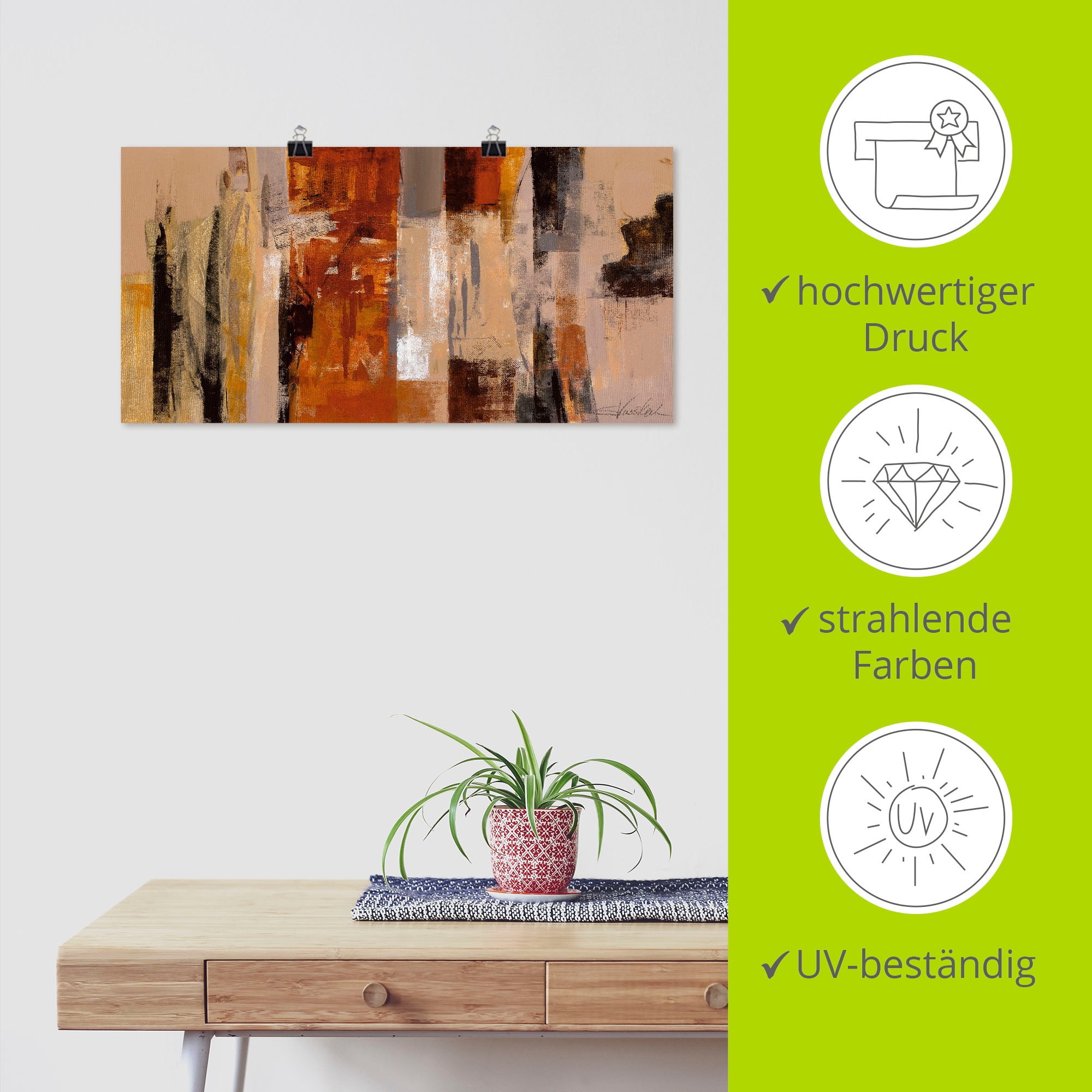 Artland Wandbild »Stadt-Morgen«, Gegenstandslos, (1 St.), als Leinwandbild, Poster in verschied. Größen