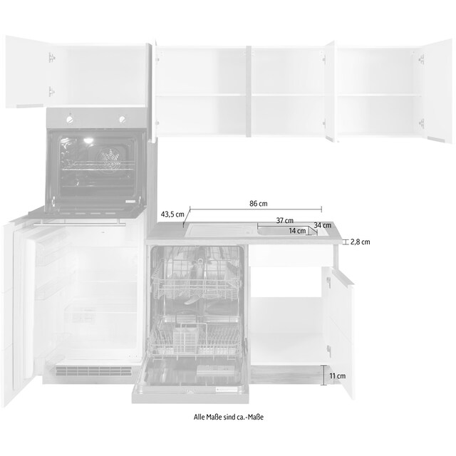 HELD MÖBEL Winkelküche »Brindisi«, mit E-Geräten, Stellbreite 230/170 cm  bestellen | BAUR