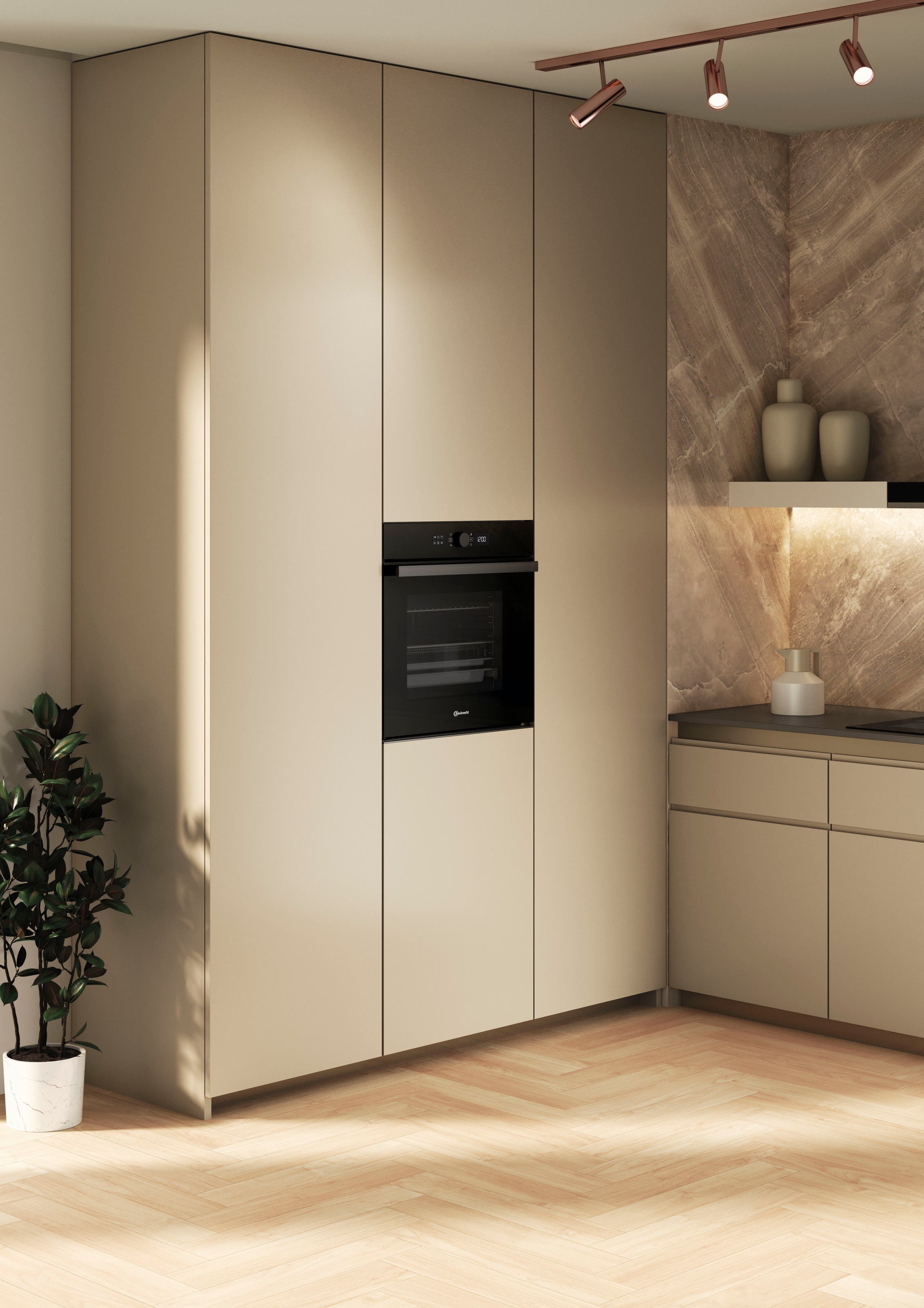 BAUKNECHT Pyrolyse Backofen  »BBI4S8PM1SK«, mit 1-fach-Teleskopauszug, Pyrolyse-Selbstreinigung, AirFry-Funktion, Pizzafunktion, 1-fach-Teleskopauszug, Gentle Steam