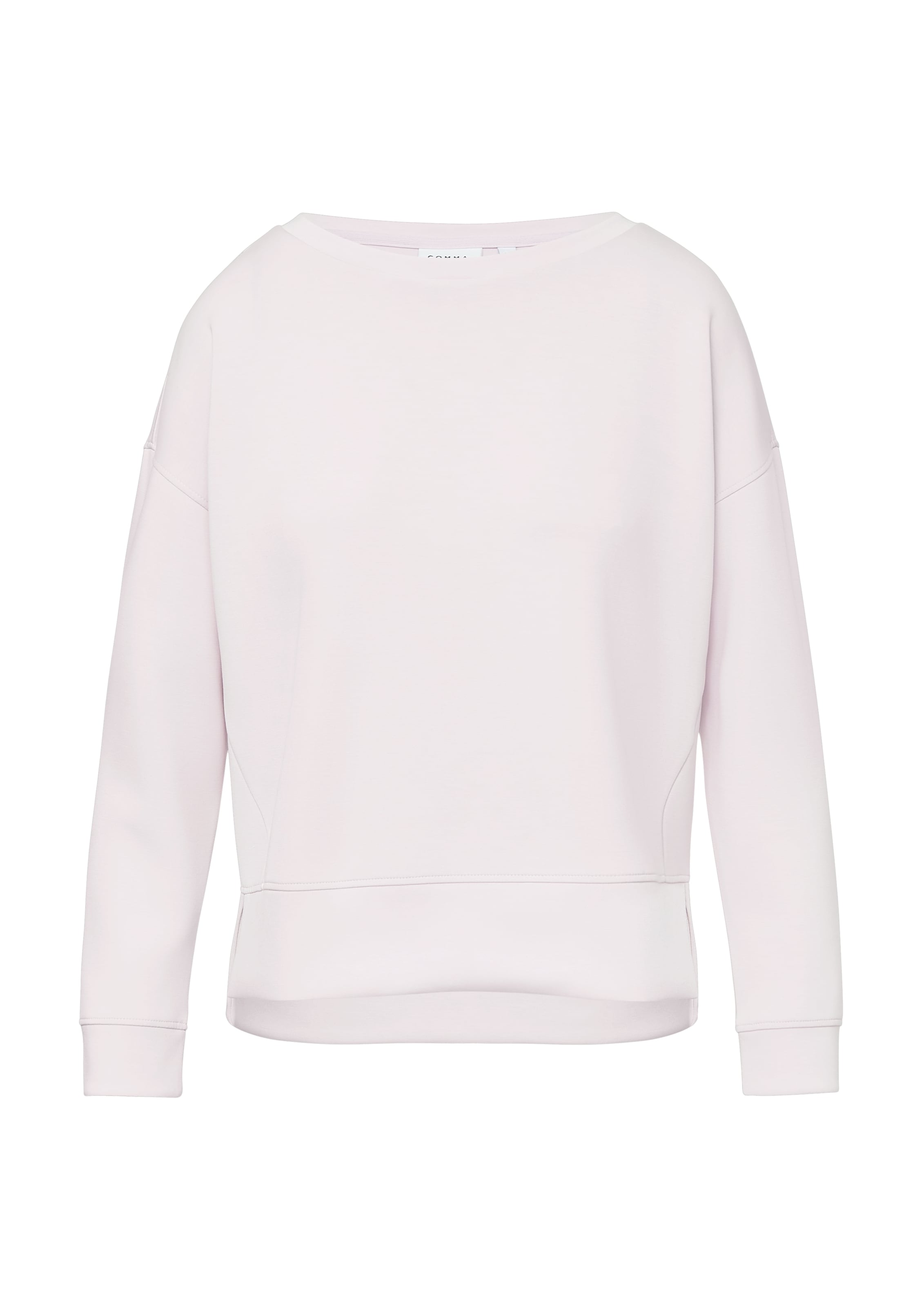 comma casual identity Sweatshirt, unifarben, casual, relaxed fit, Materialmix, Rundhals