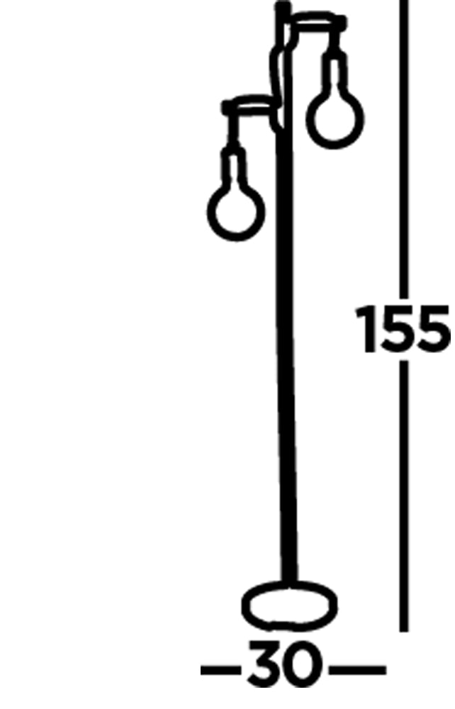 Searchlight Stehlampe »Stehlampe Woody, 2-flammig«, 2 flammig, Leuchtmittel E27 | ohne Leuchtmittel, Echtholz