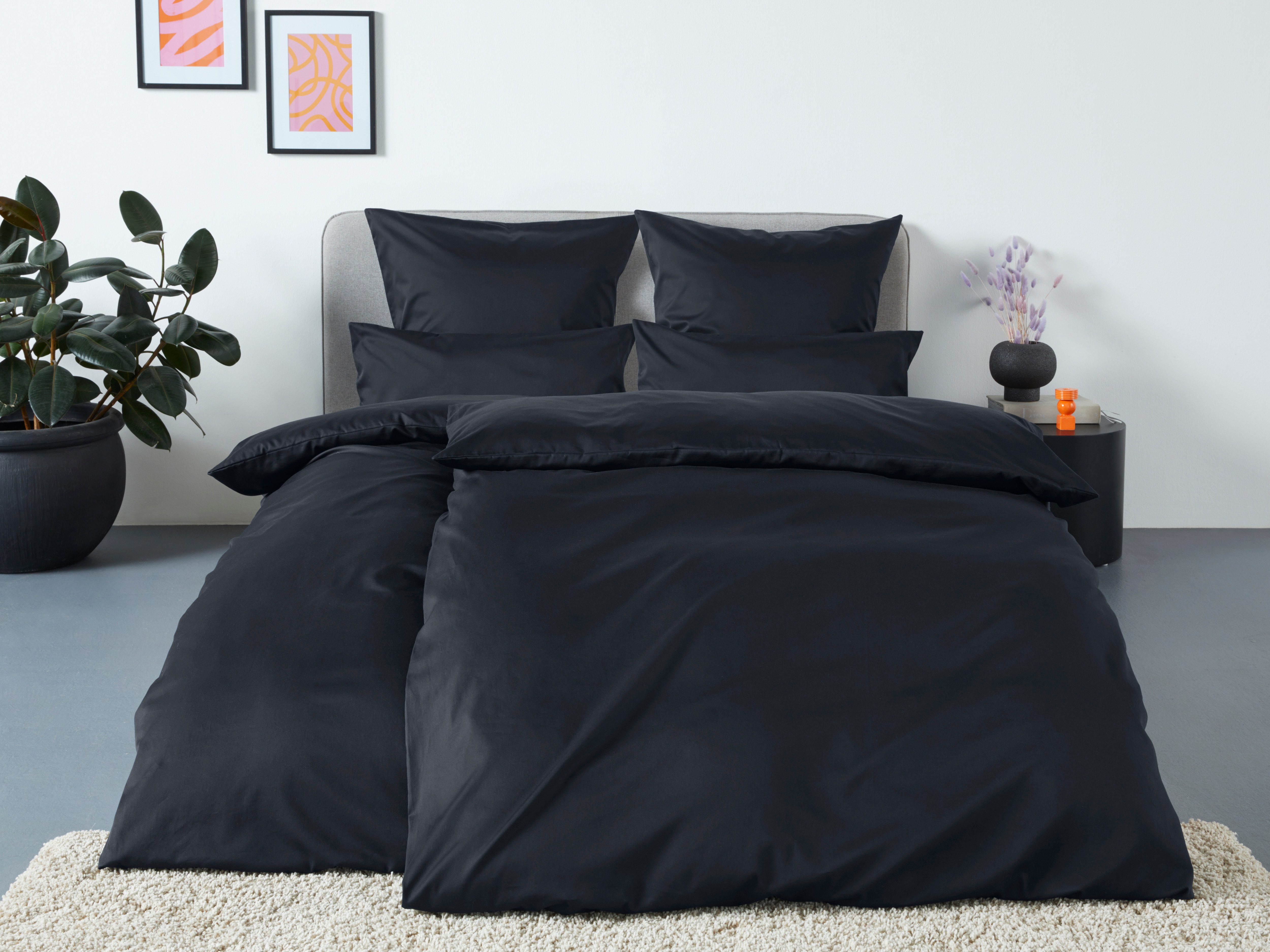 OTTO home Bettwäsche "Mila ab Gr. 135x200 cm aus 100% Baumwolle" 3 Stk. zeitlos elegante Uni Bettwäsche in verschiedenen Premium Qualitäten