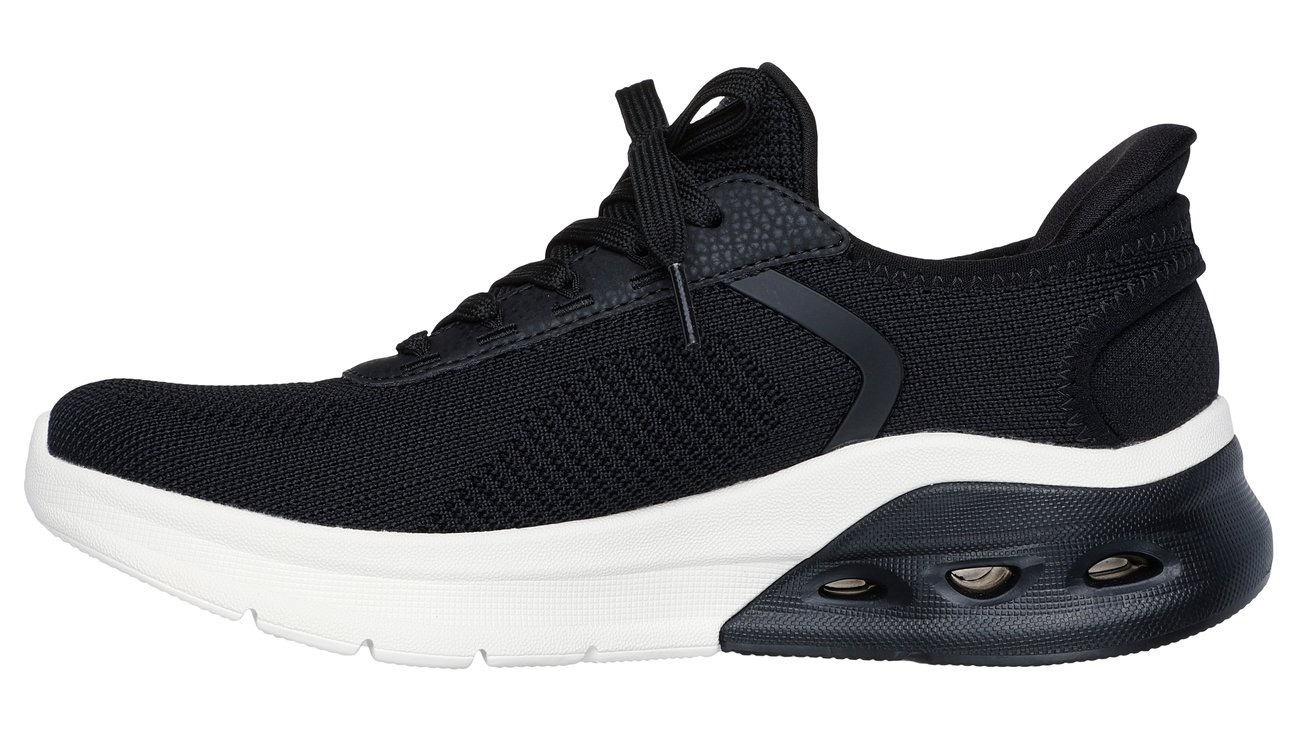 Slip-On Sneaker SKECHERS "BOBS ARC WAVES 2.0", Damen, Gr. 36, schwarz-weiß (schwarz, weiß), Textil, kontrastfarbene Details, Schuhe, Trainingsschuh, Slipper, Schnürschuh in veganer Verarbeitung 3