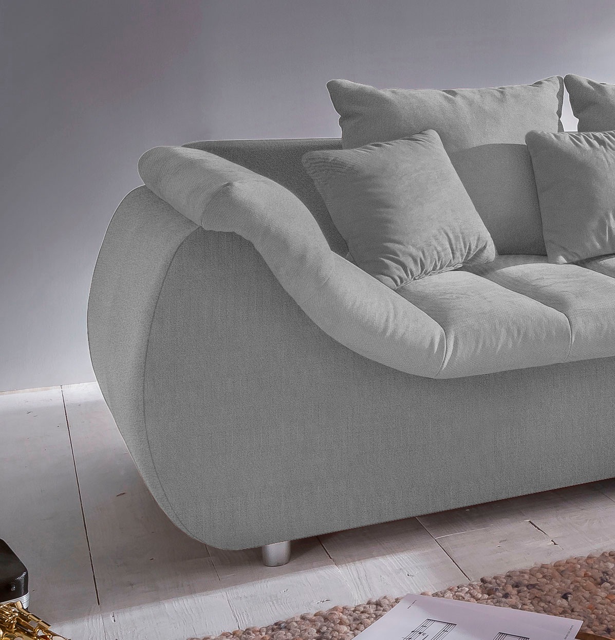 INOSIGN Ecksofa »Imola elegant und bequem, aktuelle Steppung im Sitz, L-Form«, wahlweise mit Bettfunktion