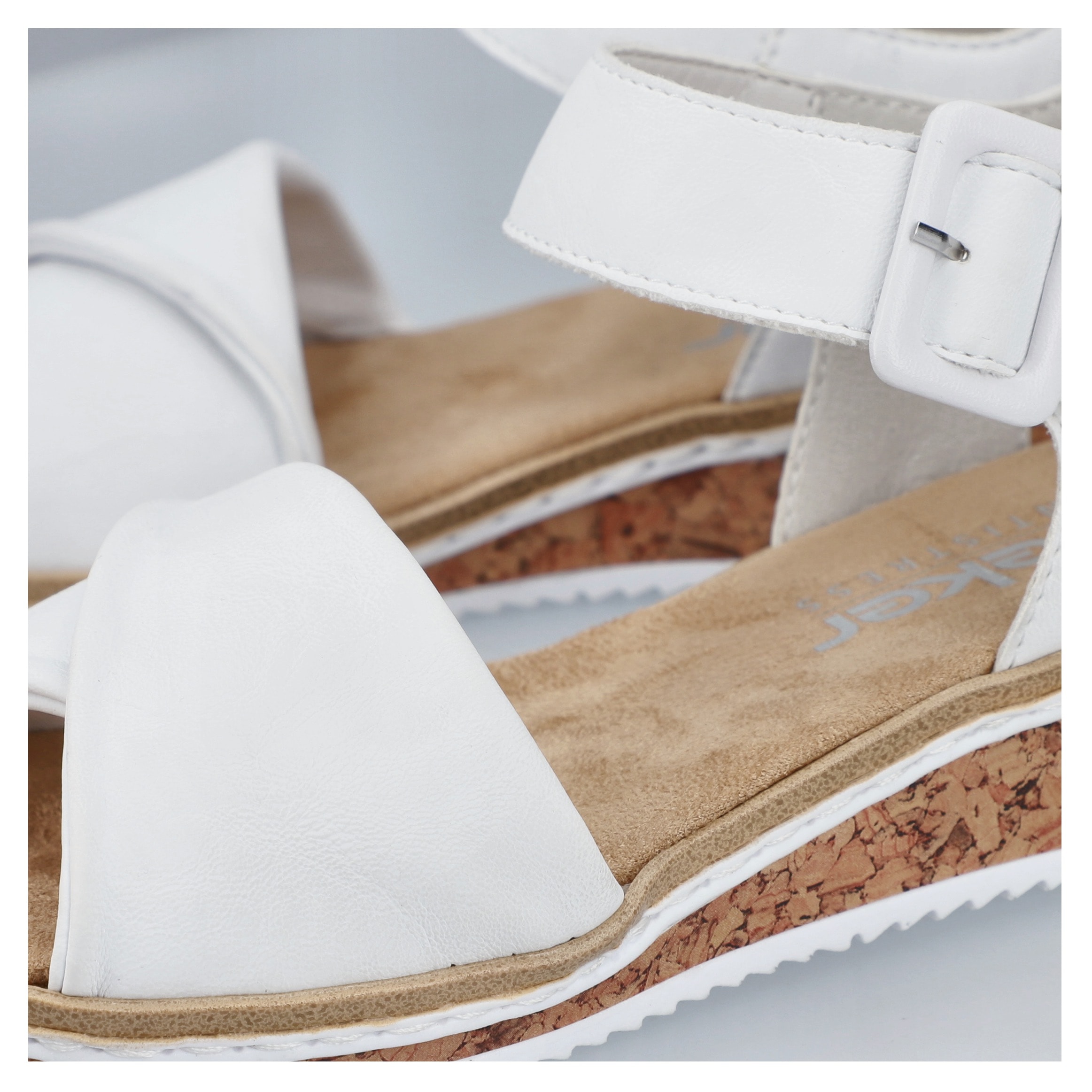 Rieker Sandalette, Keilsandale, Sommerschuh, Urlaubsschuh mit Klettriemchen