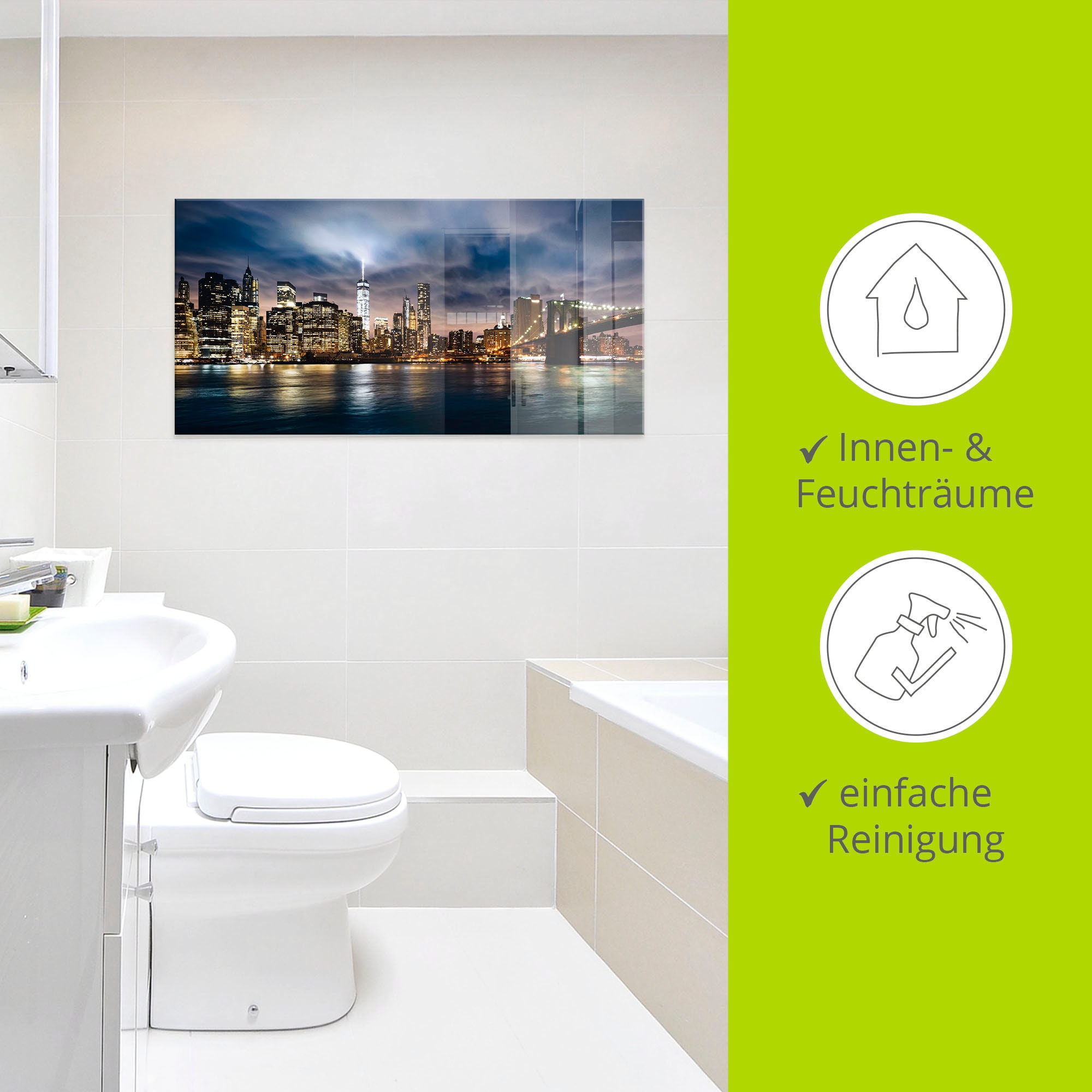 Artland Glasbild »Sonnenaufgang über Manhattan« Amerika 1 Stk. tlg. in verschiedenen Größen