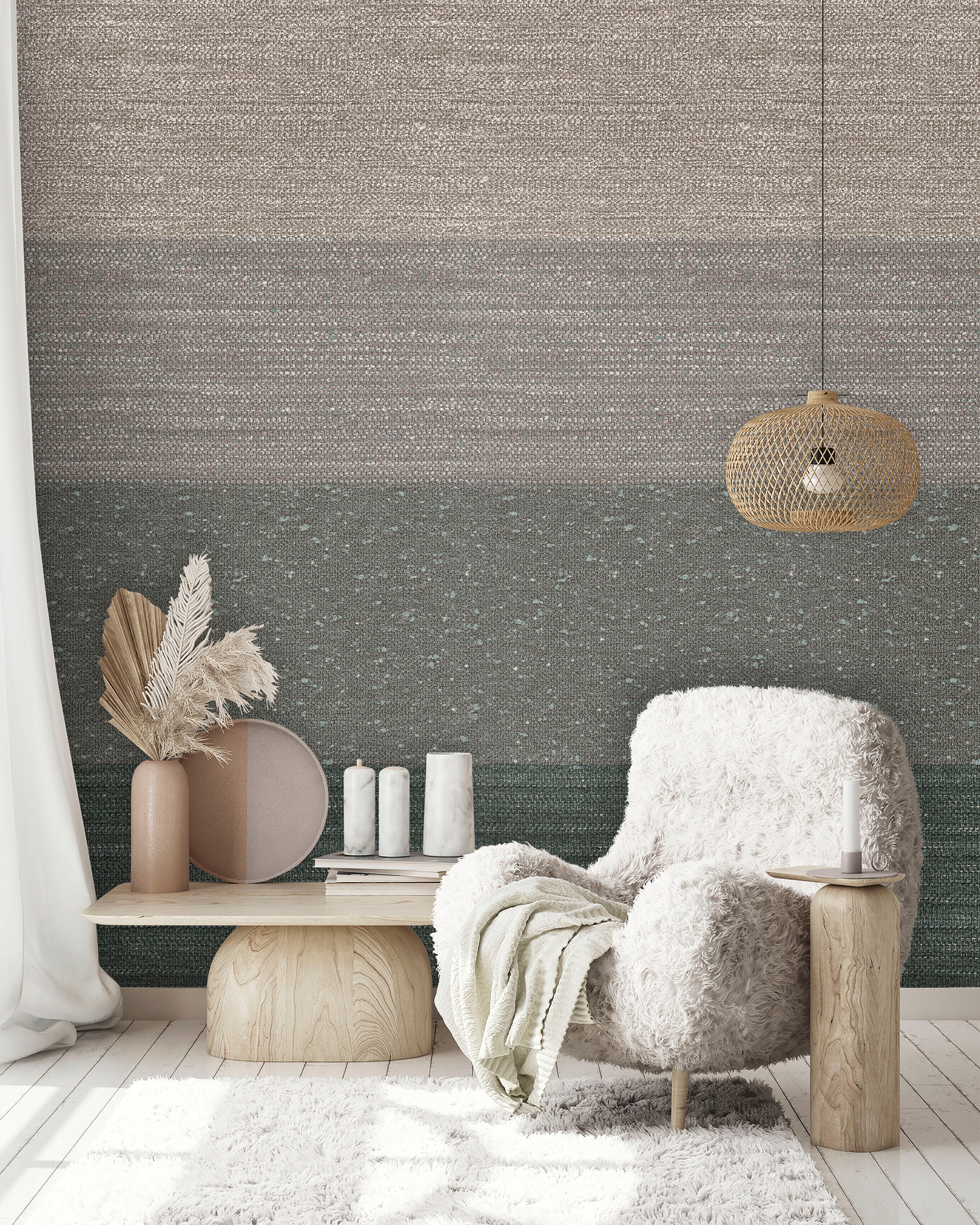 Fototapete MARBURG "Eske", grün (greige, grün), B:2,12m L:3,4m, Vlies, Tapeten, moderne Tapete für Wohnzimmer Schlafzimmer Küche - B/L: 2,12m x 3,4m,