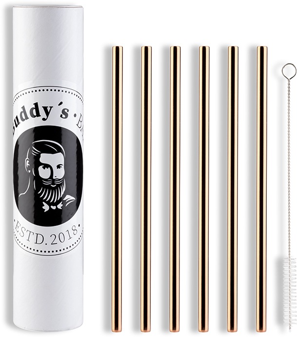 Buddys Trinkhalme "Buddy´s Bar" wiederverwendbar, 6 Strohhalme + Reinigungs günstig online kaufen