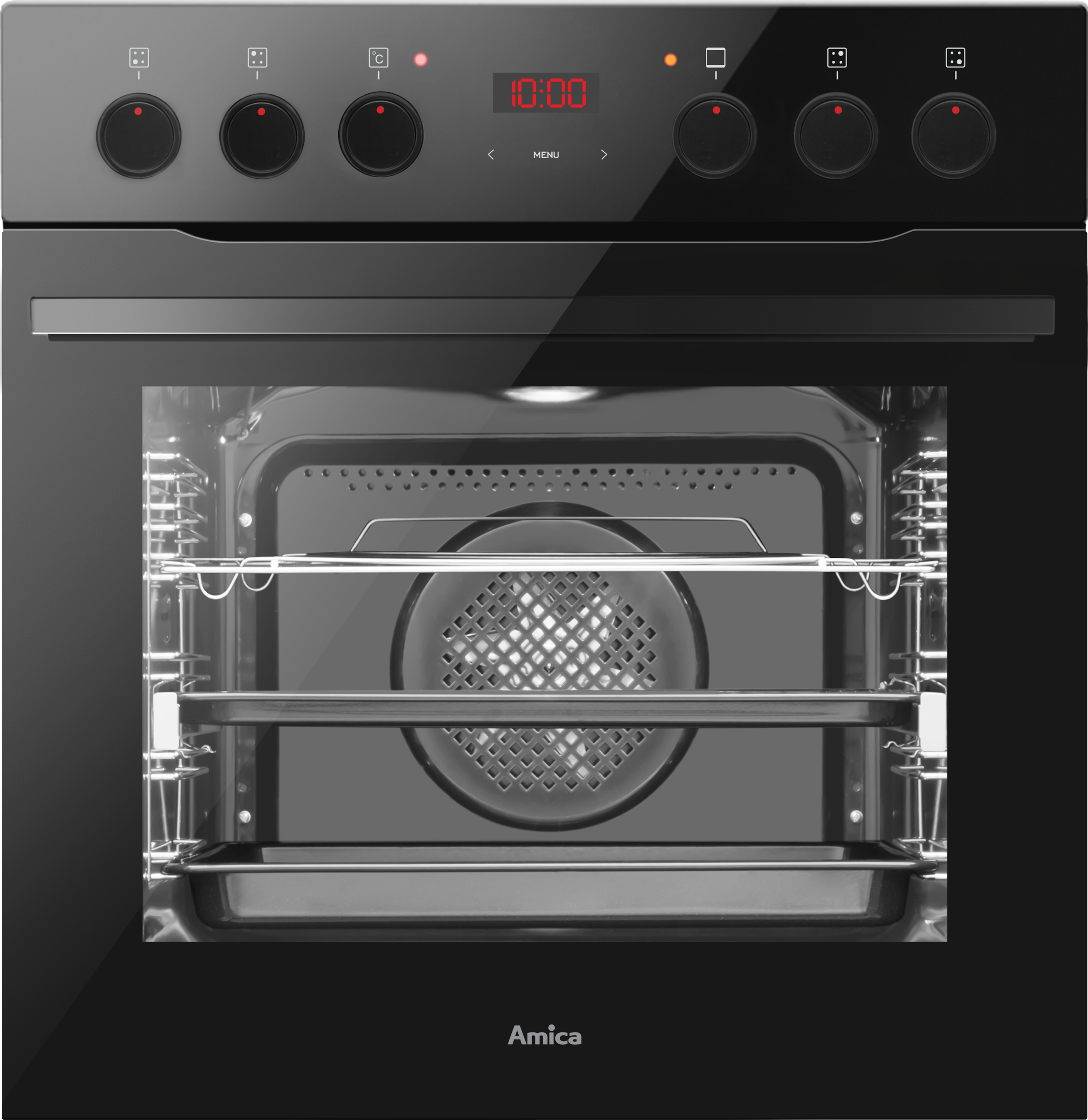 Amica Elektro-Herd-Set »EHCX 934 300 S« mit 1-fach-Teleskopauszug Steam Clean 2 Stk. tlg. Dreikreis-Zone passt die Kochfläche flexibel an Topfgrößen an