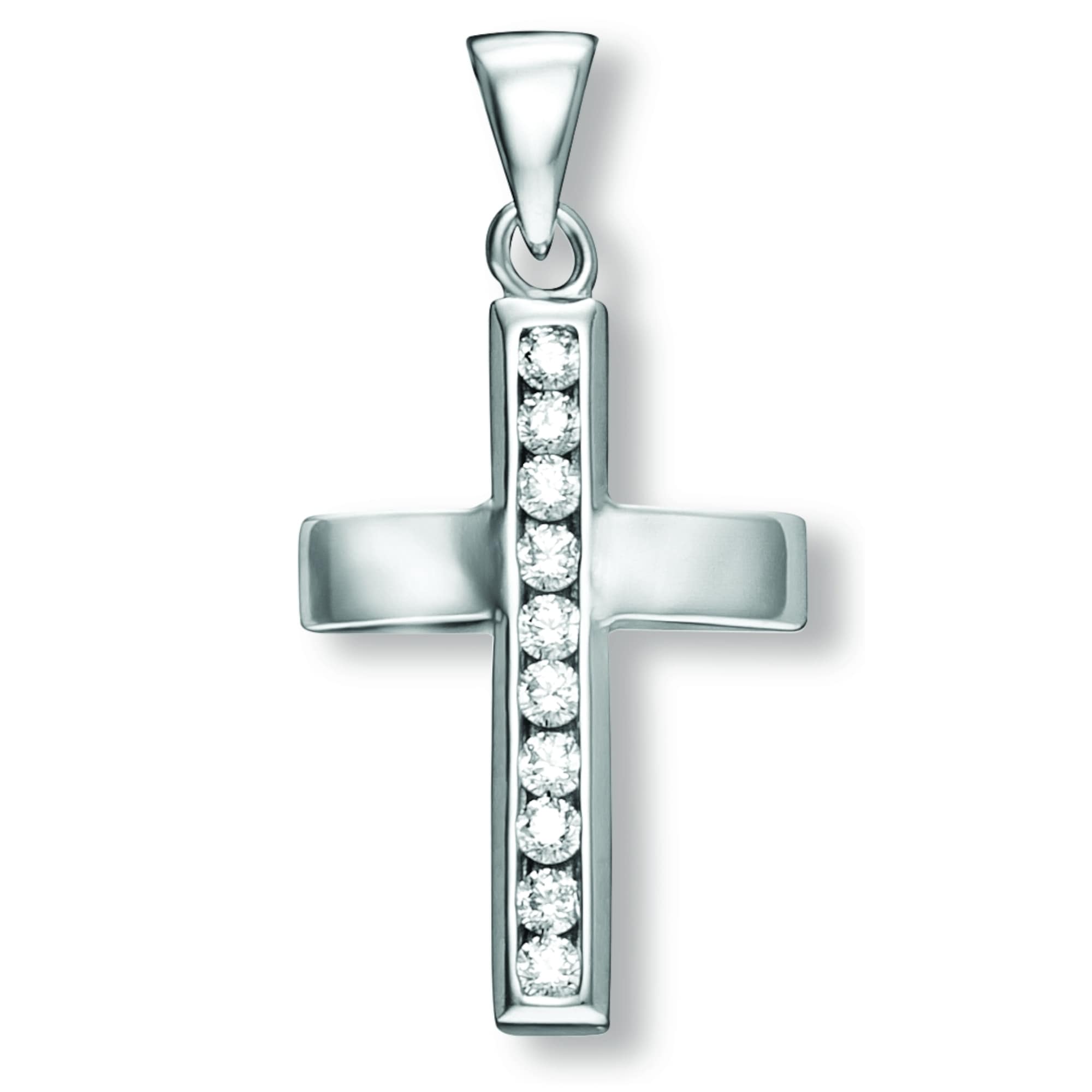 Kettenanhänger ONE ELEMENT "Zirkonia Kreuz Anhänger aus 925 Silber", silber, Schmuckanhänger, Damen, Silber 925 (Sterlingsilber), Kettenanhänger, Symbolische Note – harmonisch gestaltet mit Liebe zum Detail