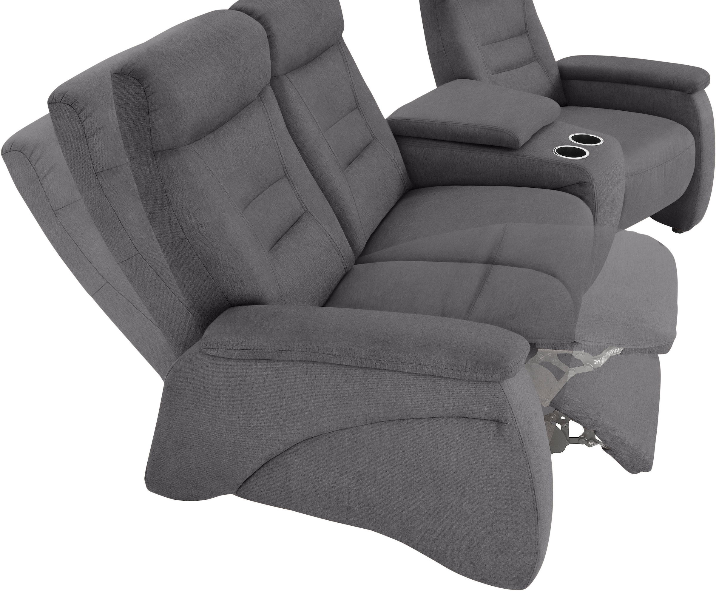exxpo - sofa fashion 3-Sitzer »Ascoli, Kinosofa mit hohem Sitzkomfort, bequeme Armlehnen«, inkl. Relaxfunktion, Ablage und Staufach, hohe Rückenlehne