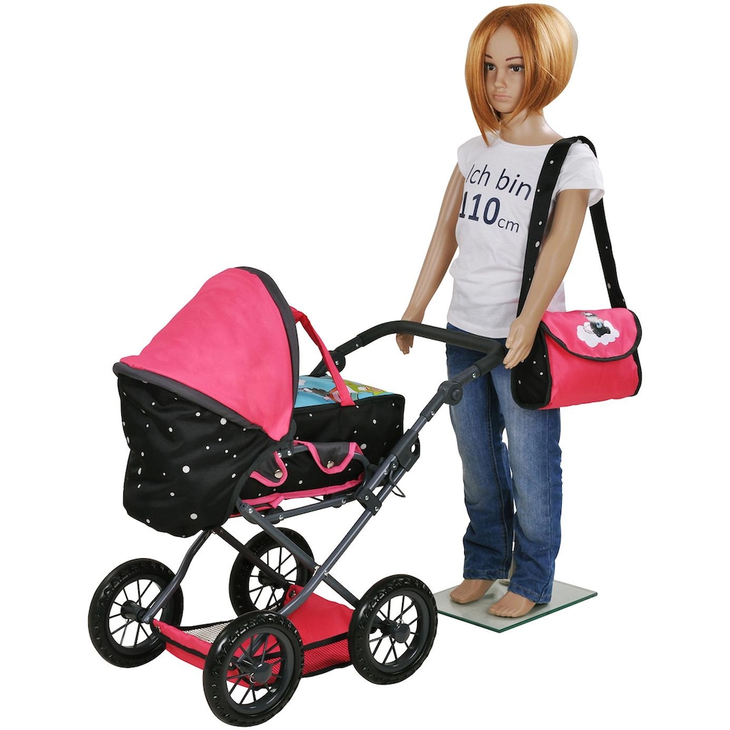 Knorrtoys® Kombi-Puppenwagen »Ruby - Nici, Theodor Carbon«, mit Wickeltasche