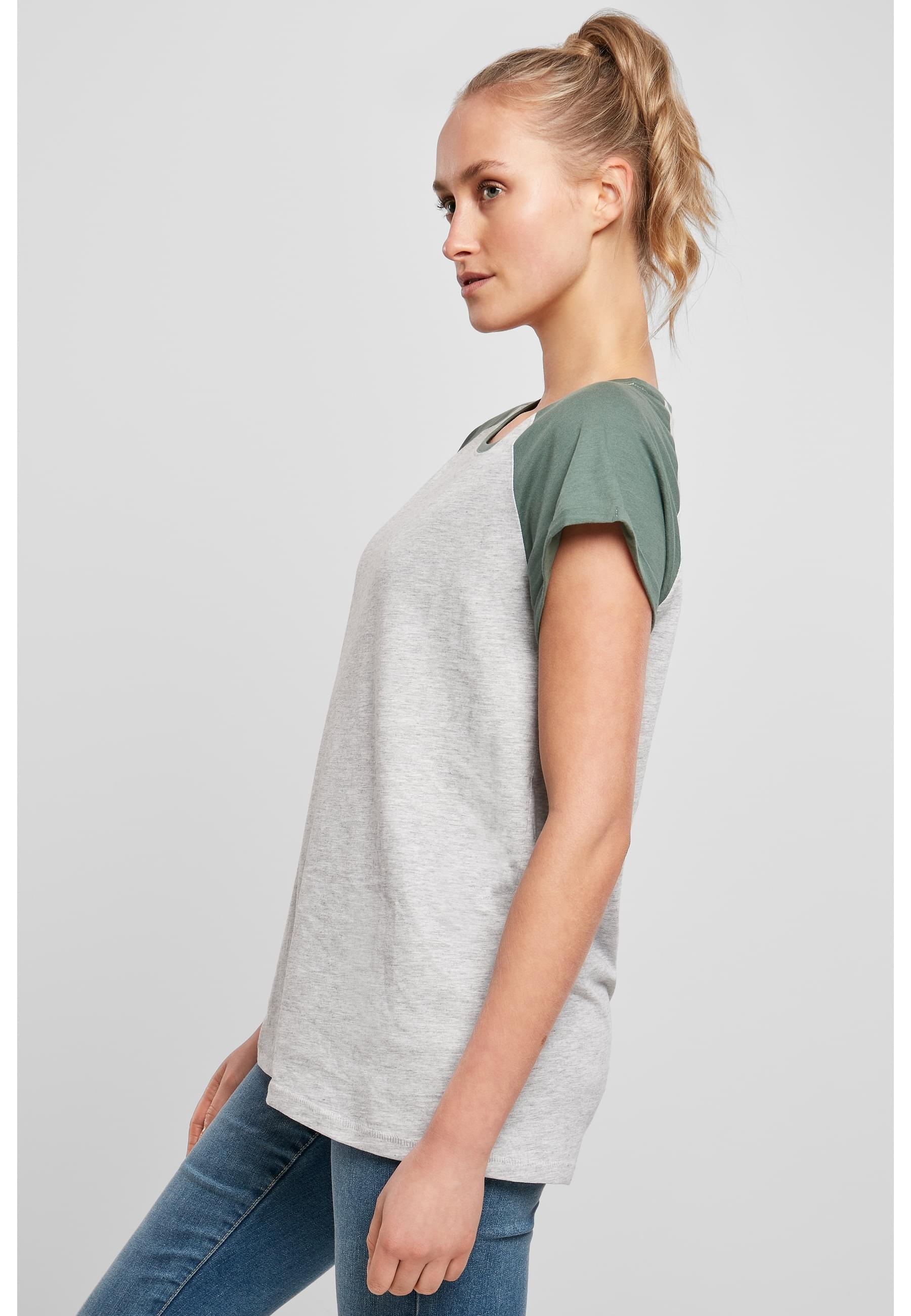 URBAN CLASSICS Kurzarmshirt »Urban Classics Damen Ladies Contrast Raglan Tee«, (1 tlg.)
