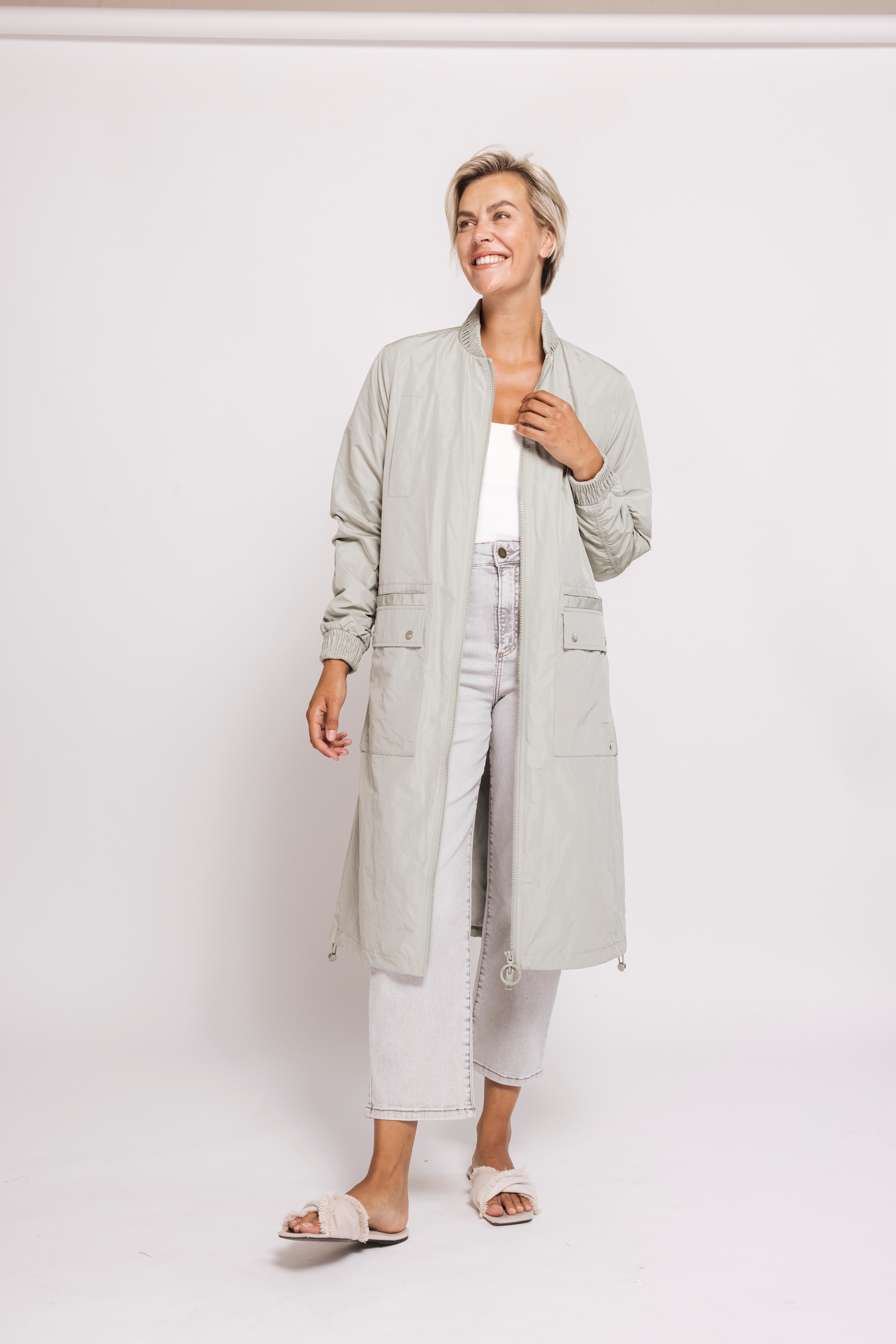 Zhrill Langmantel »ZHPANTA Mantel Bomberstyle« im Blouson-Look und mit Reißverschluss