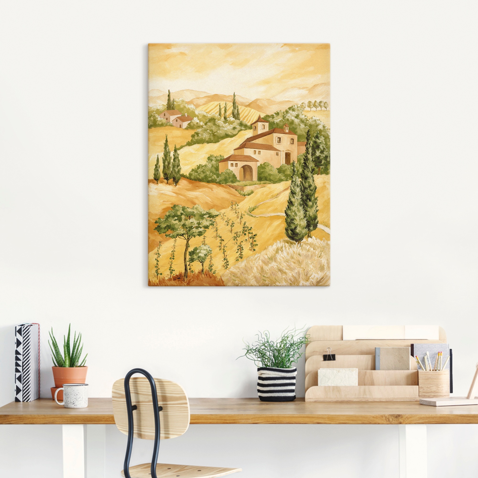 Artland Leinwandbild »hellbraune Landschaft«, Europa, (1 St.), auf Keilrahmen gespannt