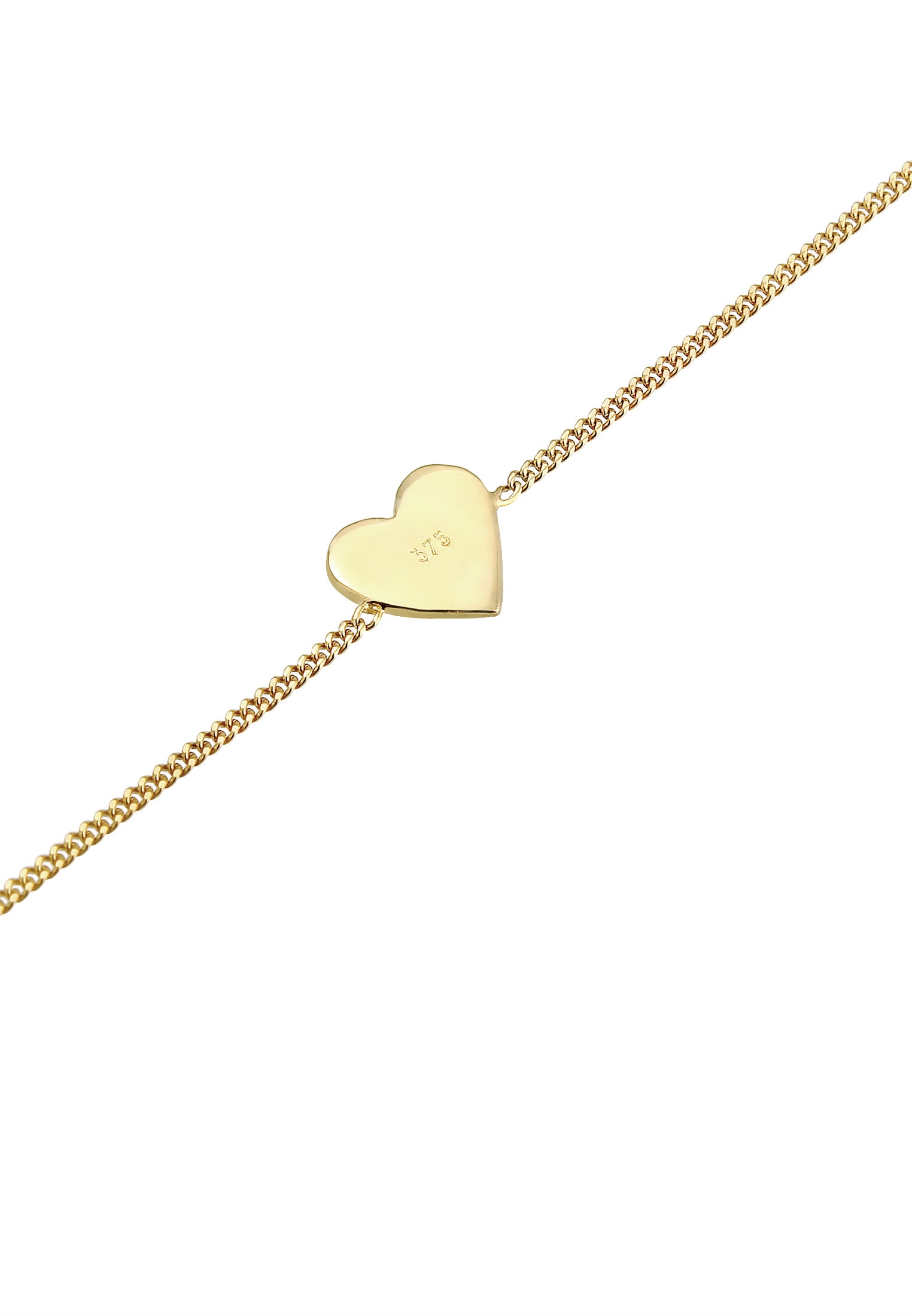 Elli Premium Armband »Valentinstag Herz Anhänger Liebe 375er Gelbgold«
