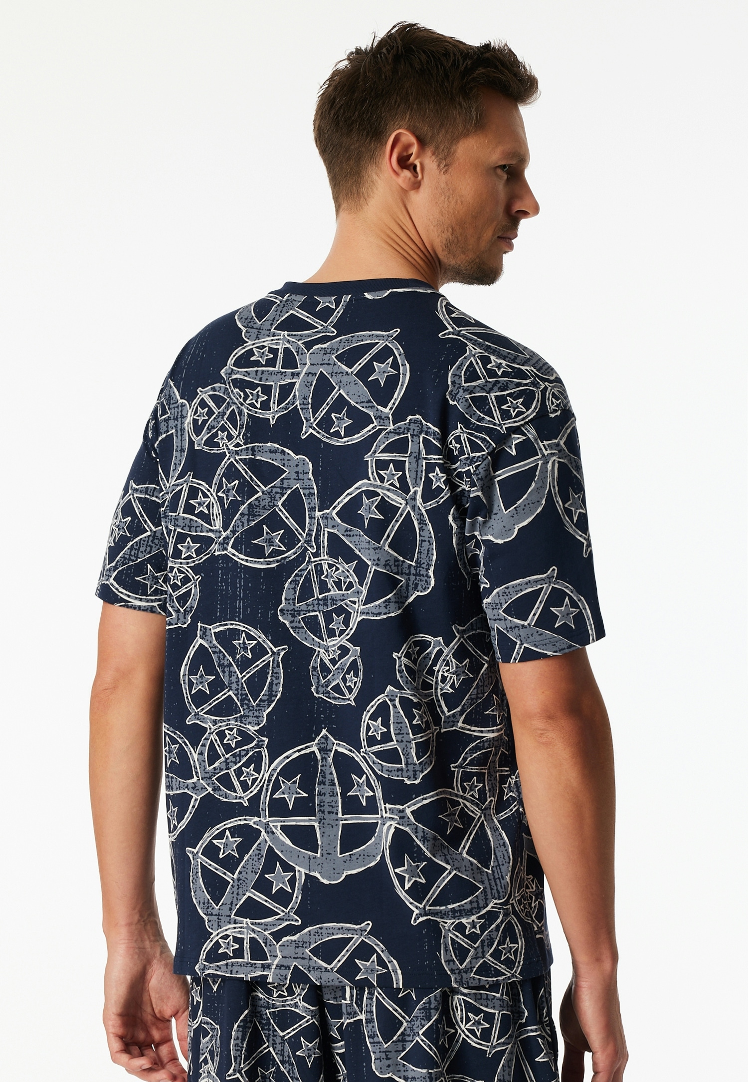 Schiesser Kurzarmshirt »SCHIESSER 150 YEARS«, Rundhalsausschnitt, Baumwolle, Allover-Print