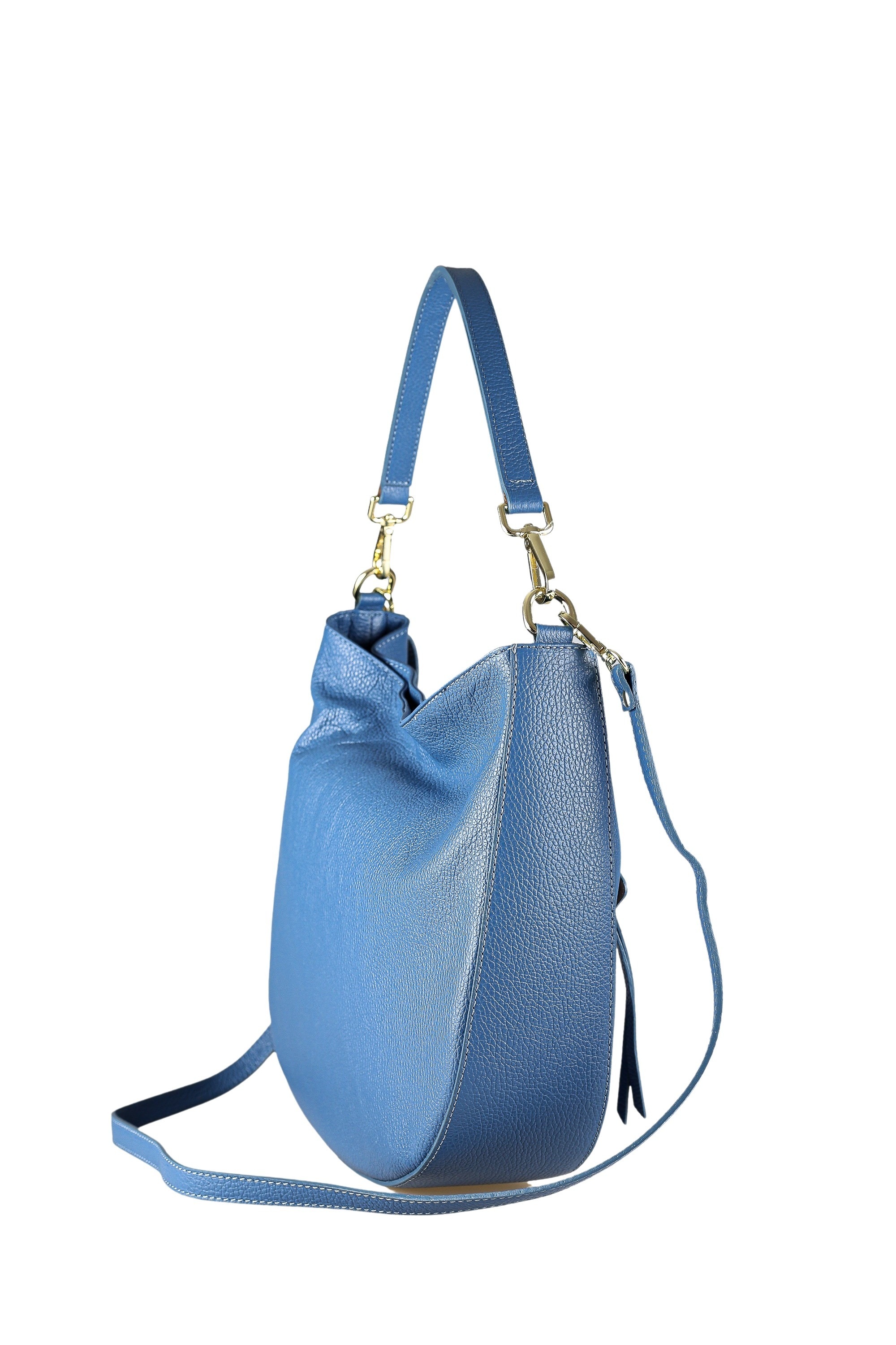 Schultertasche "Summer", Damen, Gr. B/H/T: 32cm x 28cm x 10cm onesize, blau, Leder, COLLEZIONE ALESSANDRO, Taschen Schultertasche, aus italienischem Leder 3