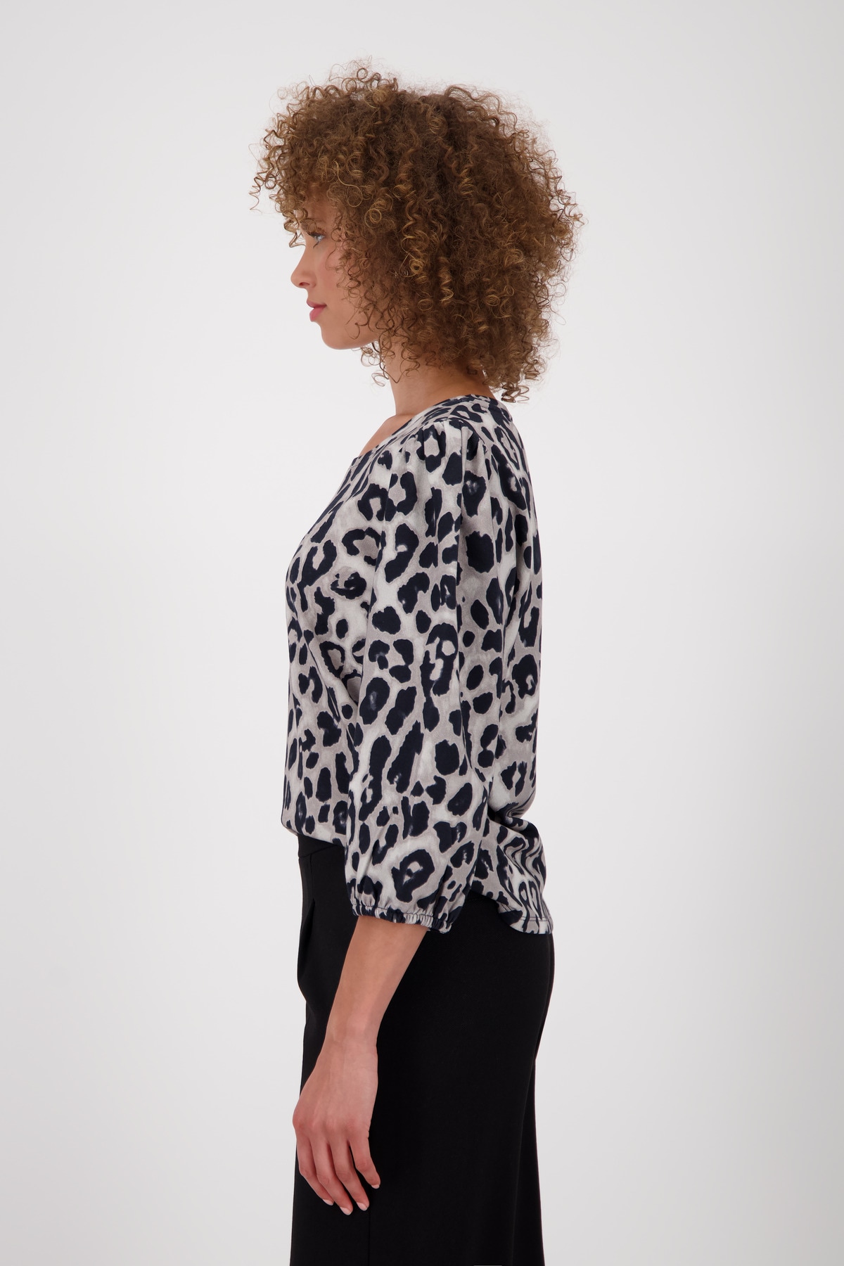 Monari Sweater »Sweatshirt Leodruck Allover«, Mit Rundhalsausschnitt