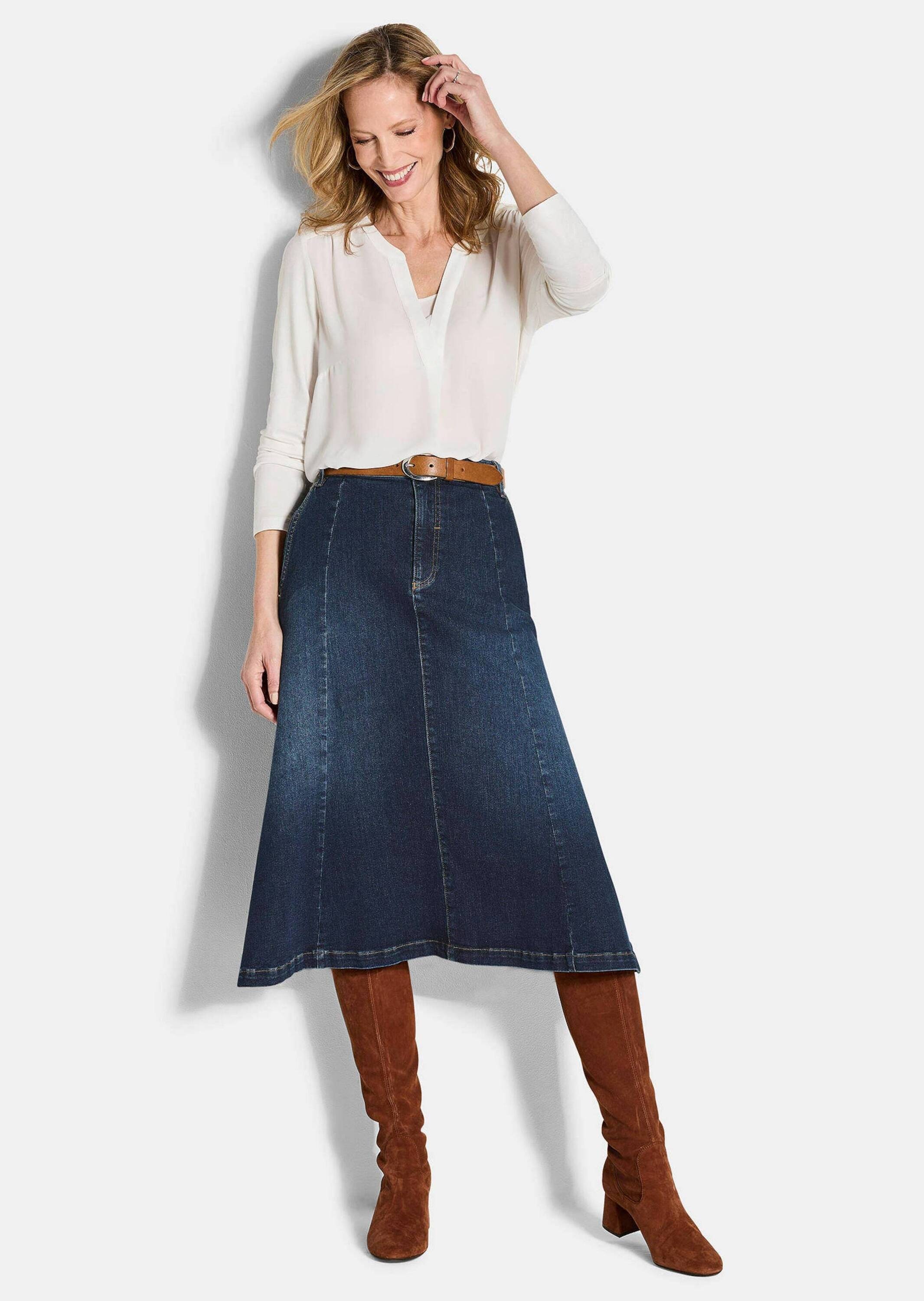 GOLDNER Jeansrock "Bequemer Denim-Rock mit Formbund" günstig online kaufen