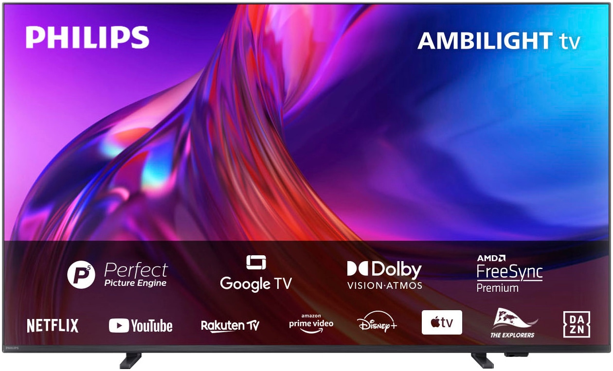 Philips LED-Fernseher, 164 cm/65 Zoll, 4K Ultra HD, Android TV-Google TV-Smart-TV, 3-seitiges Ambilight