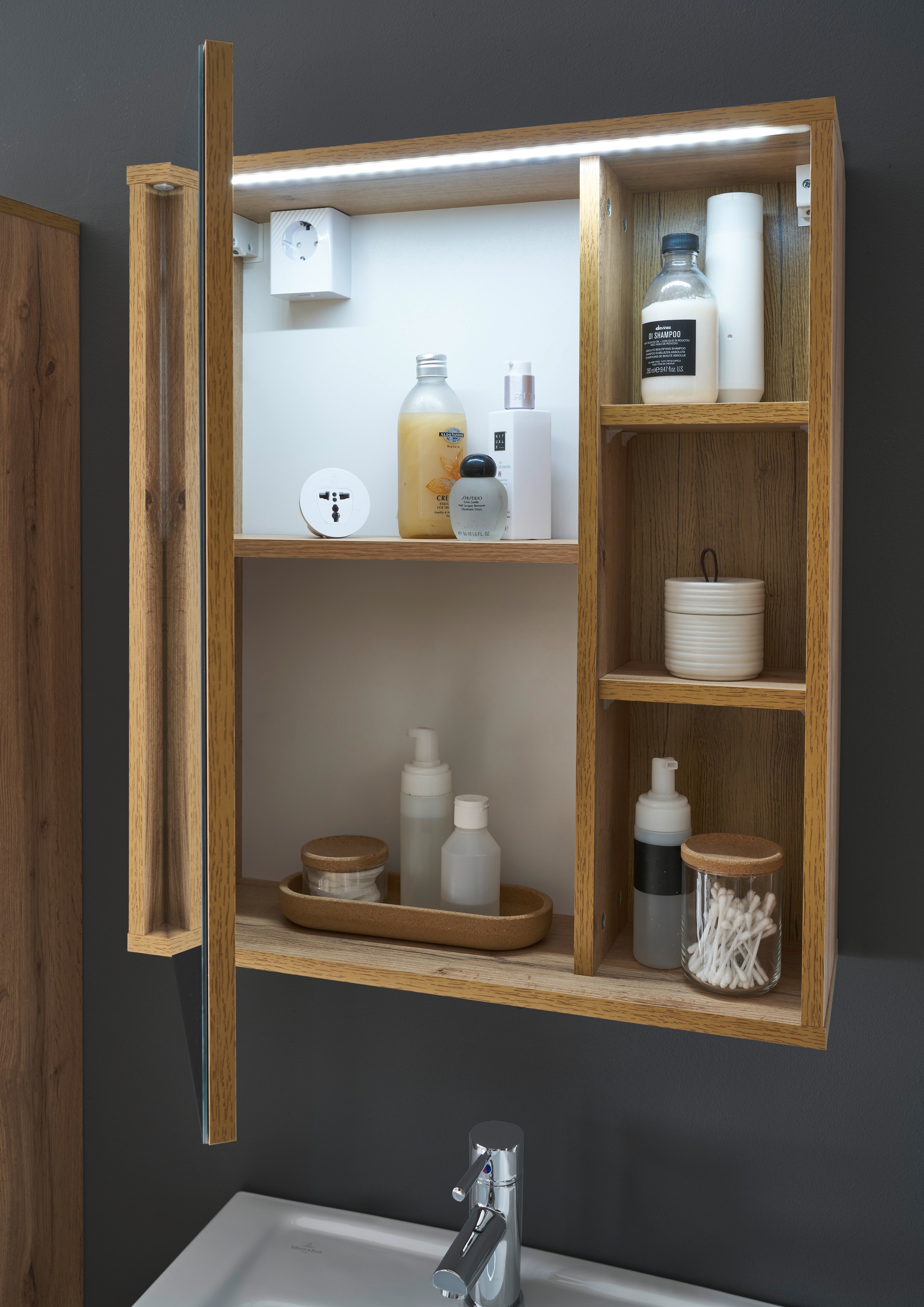 BASIC by Balculina Spiegelschrank "Este" 1 Stk. tlg. LED-Spiegelschrank 60 günstig online kaufen