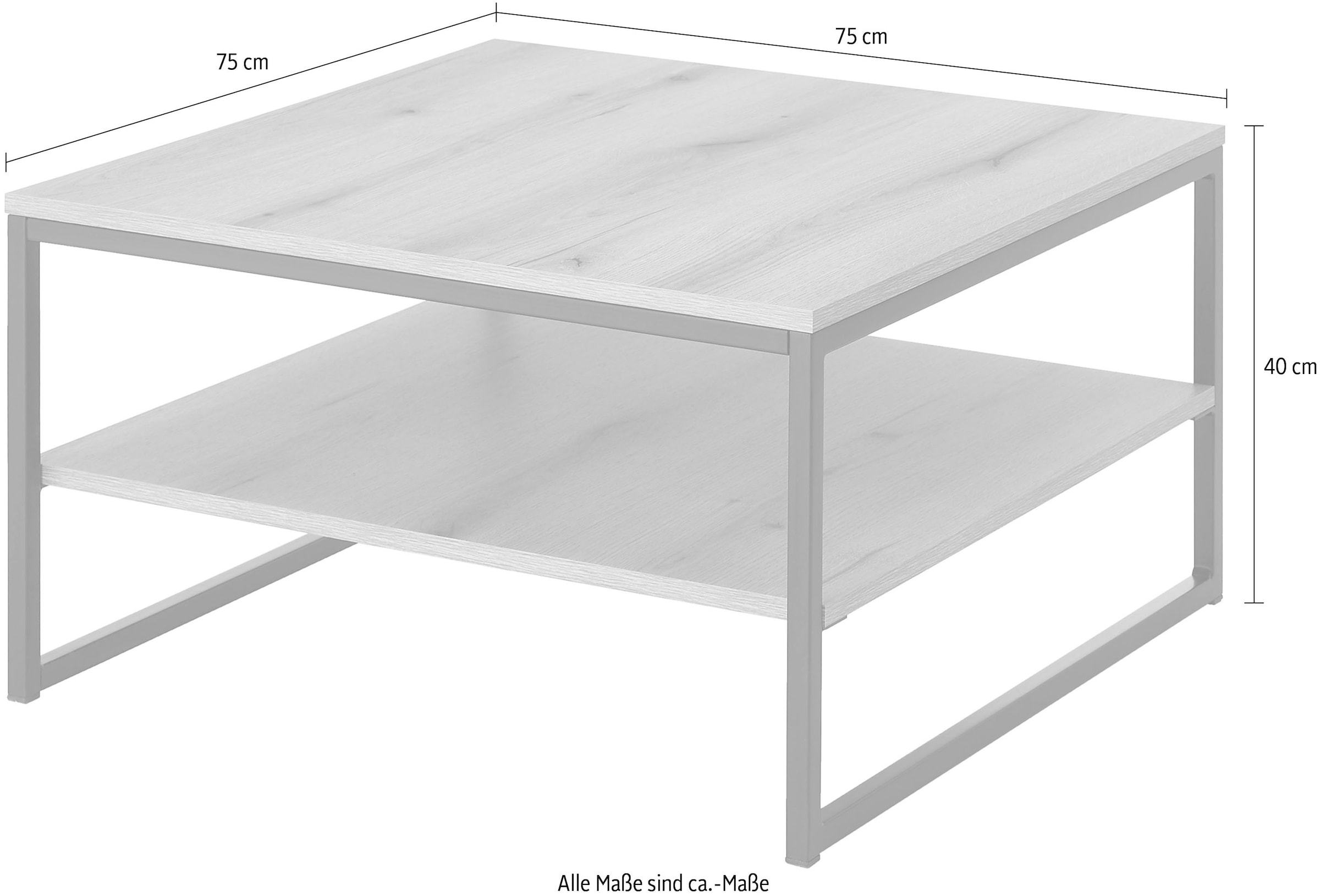 Stolkom Couchtisch »Cube Couchtisch B/H/T 75x40x75 cm« 1 Stk. tlg. pulverbeschichtet, quadratisch
