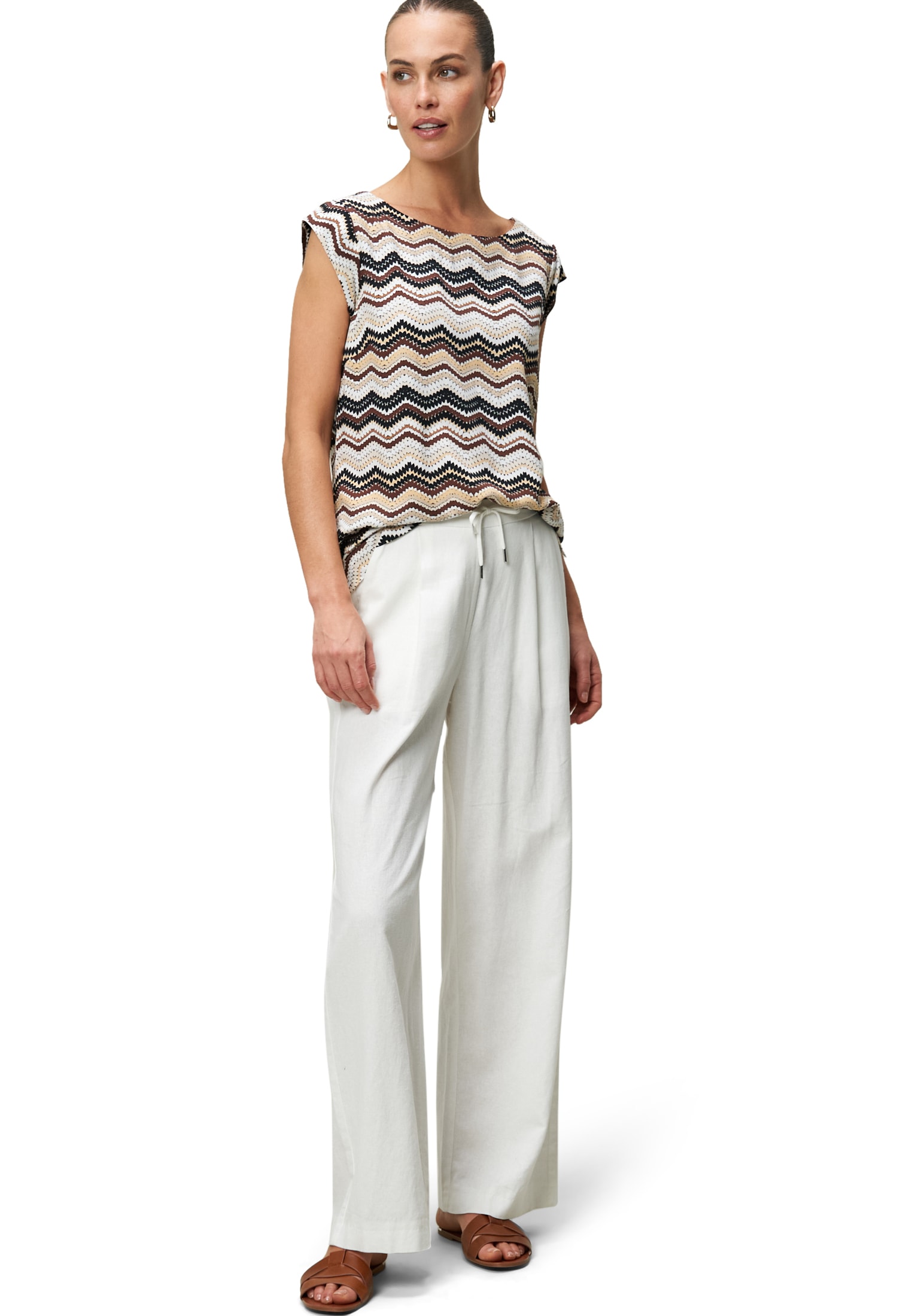 Zero Klassische Bluse »zero Bluse mit Zickzackmuster«