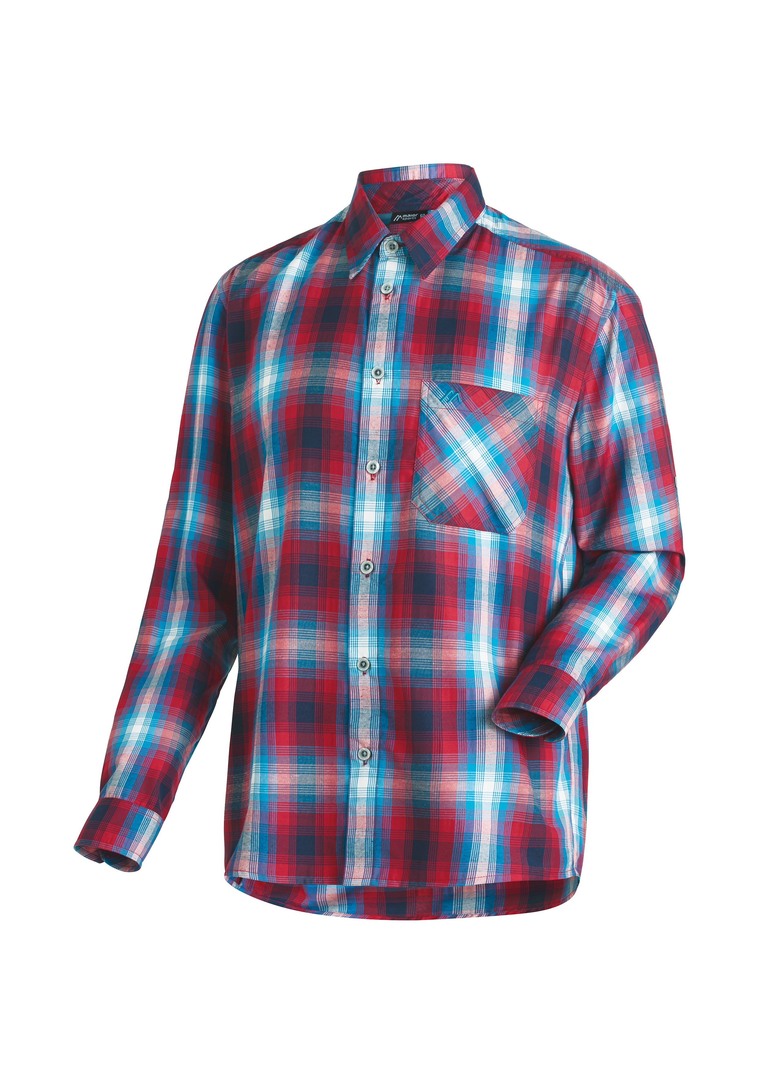 Maier Sports 1100000002199 "Claas" Herren Hemd langarm, karriertes Freizeithemd, Langarmhemd, Regular Fit