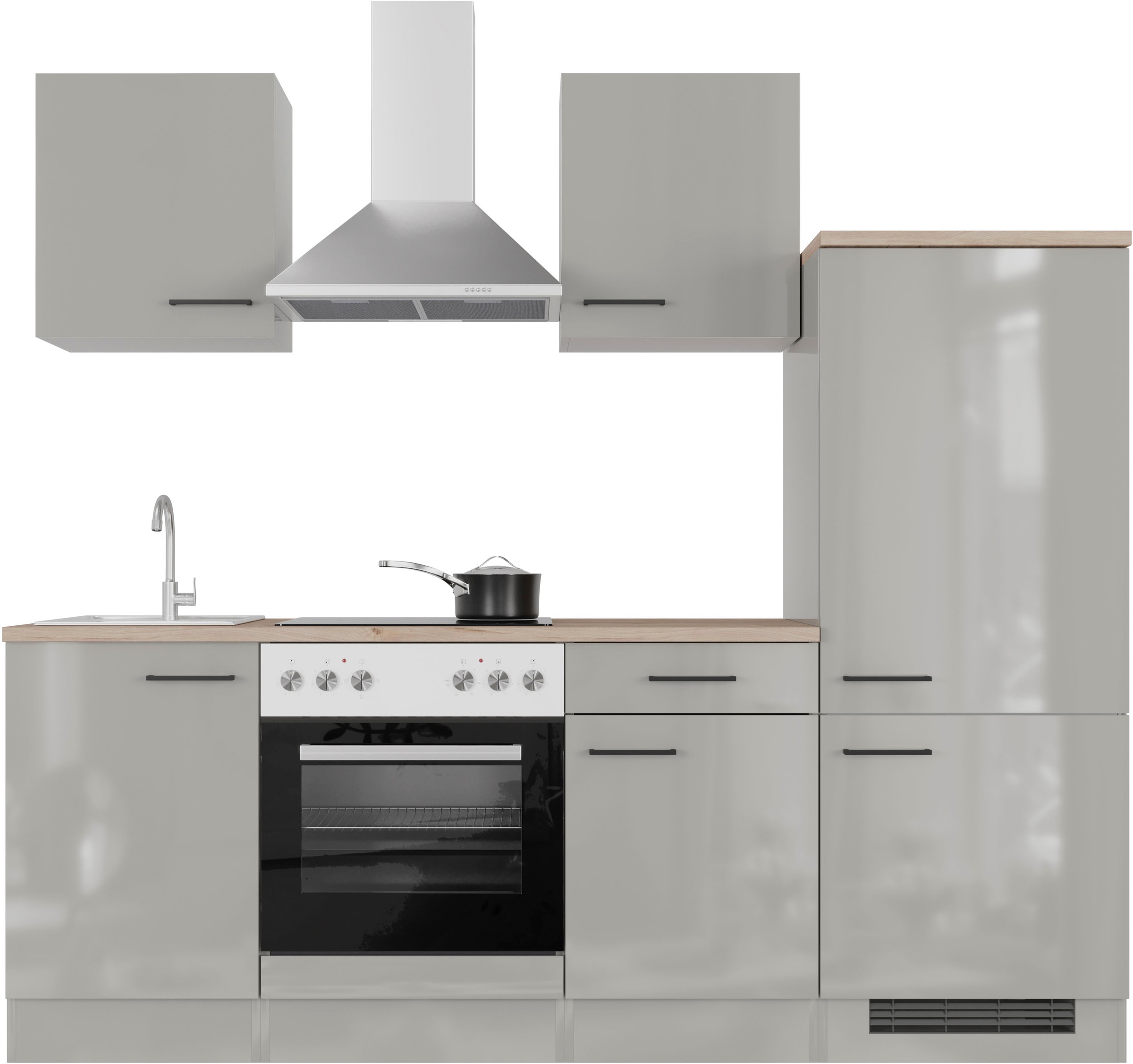 Flex-Well Küchenzeile "Lund" wahlweise mit E-Geräten, Breite 220 cm, glänze günstig online kaufen