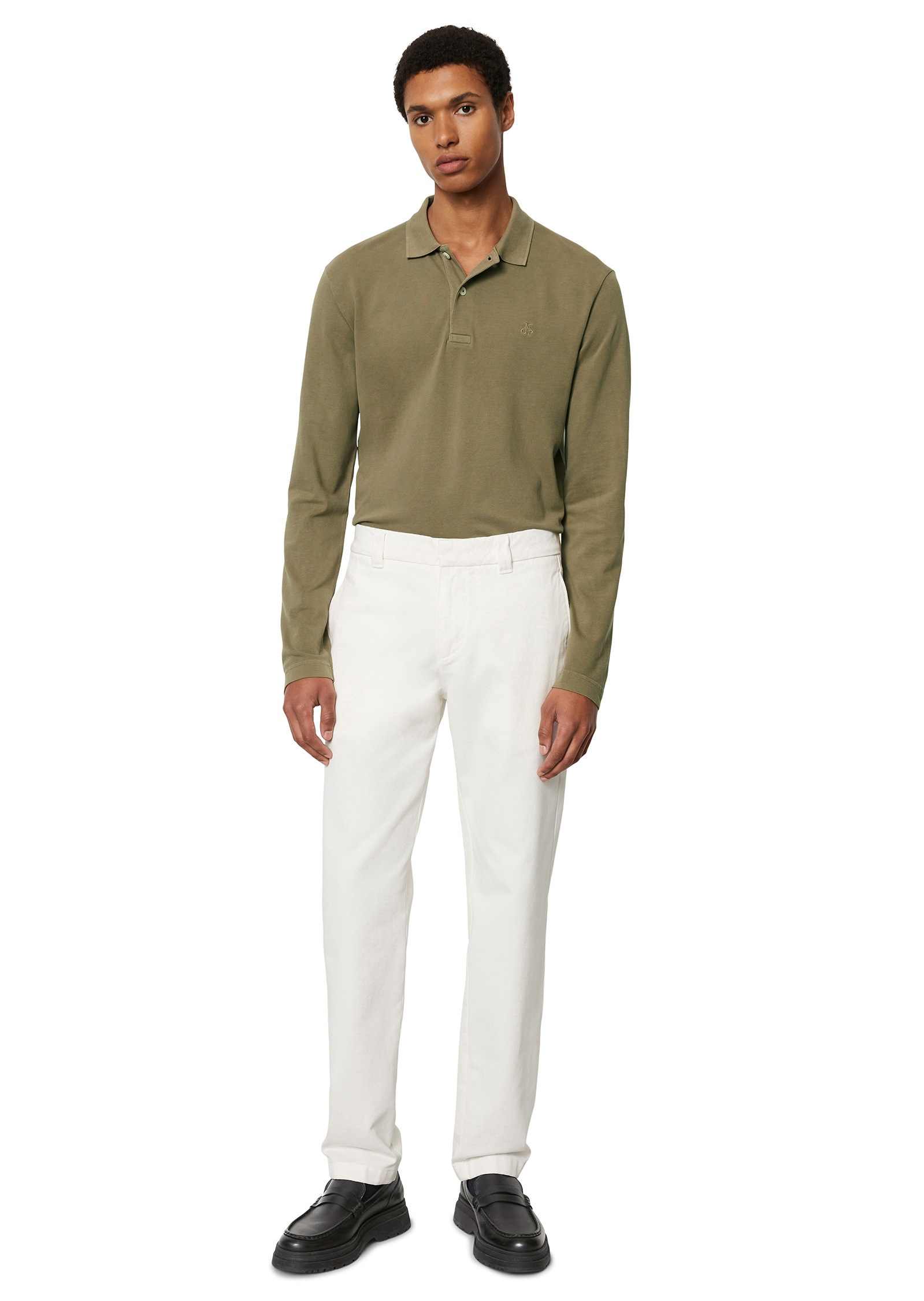Marc O'Polo Langarm-Poloshirt »aus Bio-Baumwolle mit Elasthan«