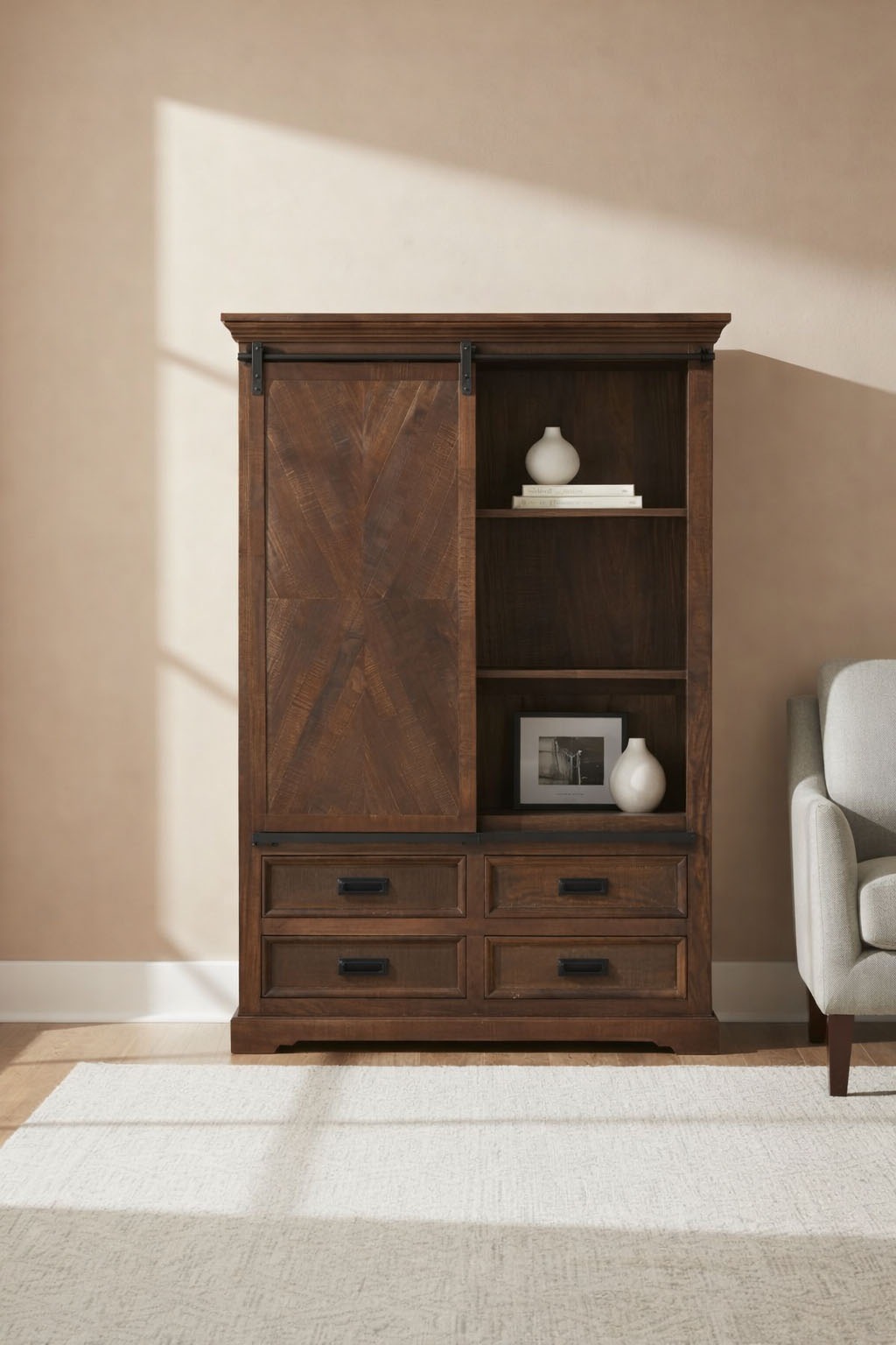 OTTO home Vitrine "Don Barn" mit 1 Schiebetür, handgefertigt, Unika-Möbel, günstig online kaufen