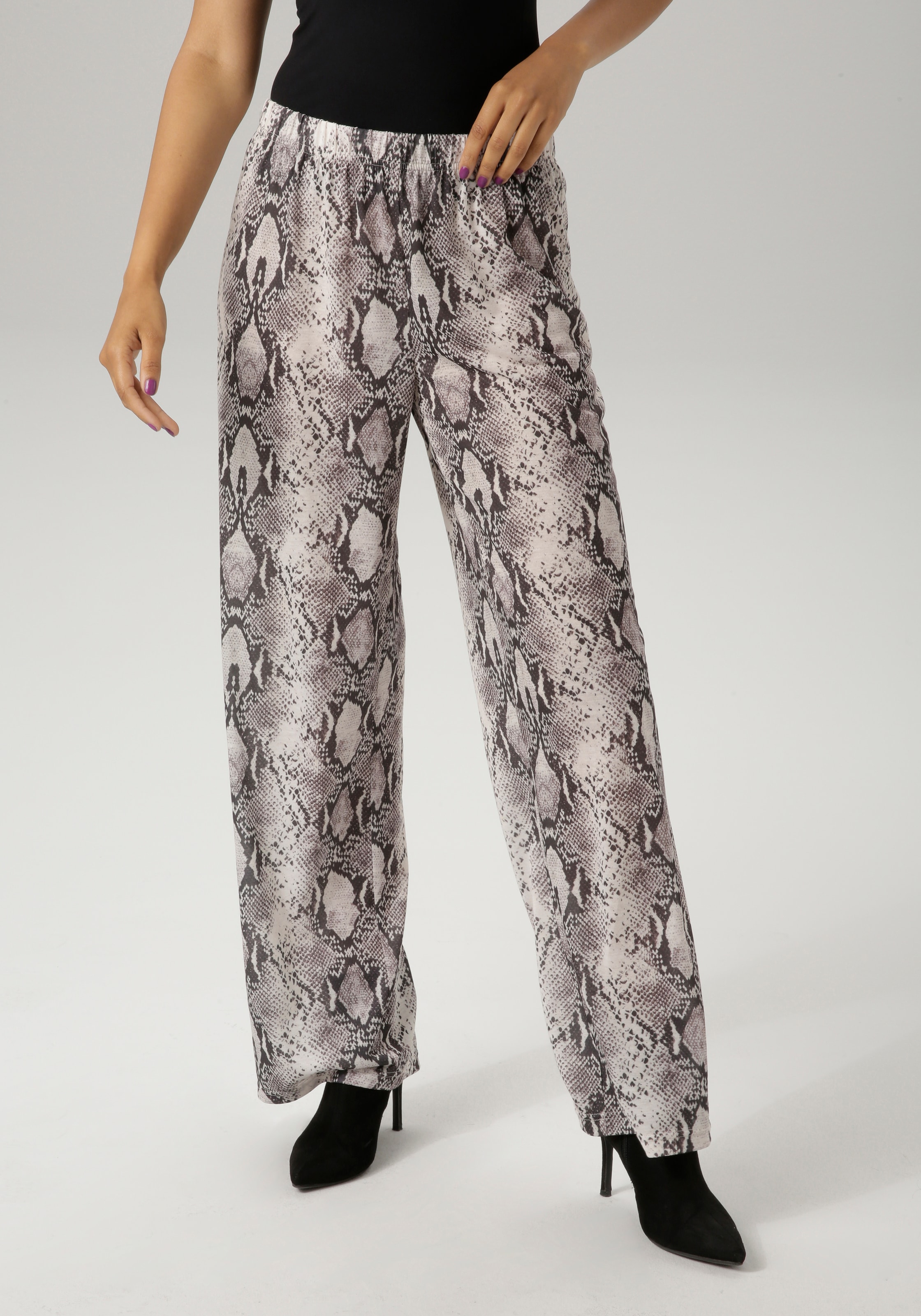 Aniston CASUAL Schlupfhose im farbharmonischen Schlangendruck günstig online kaufen