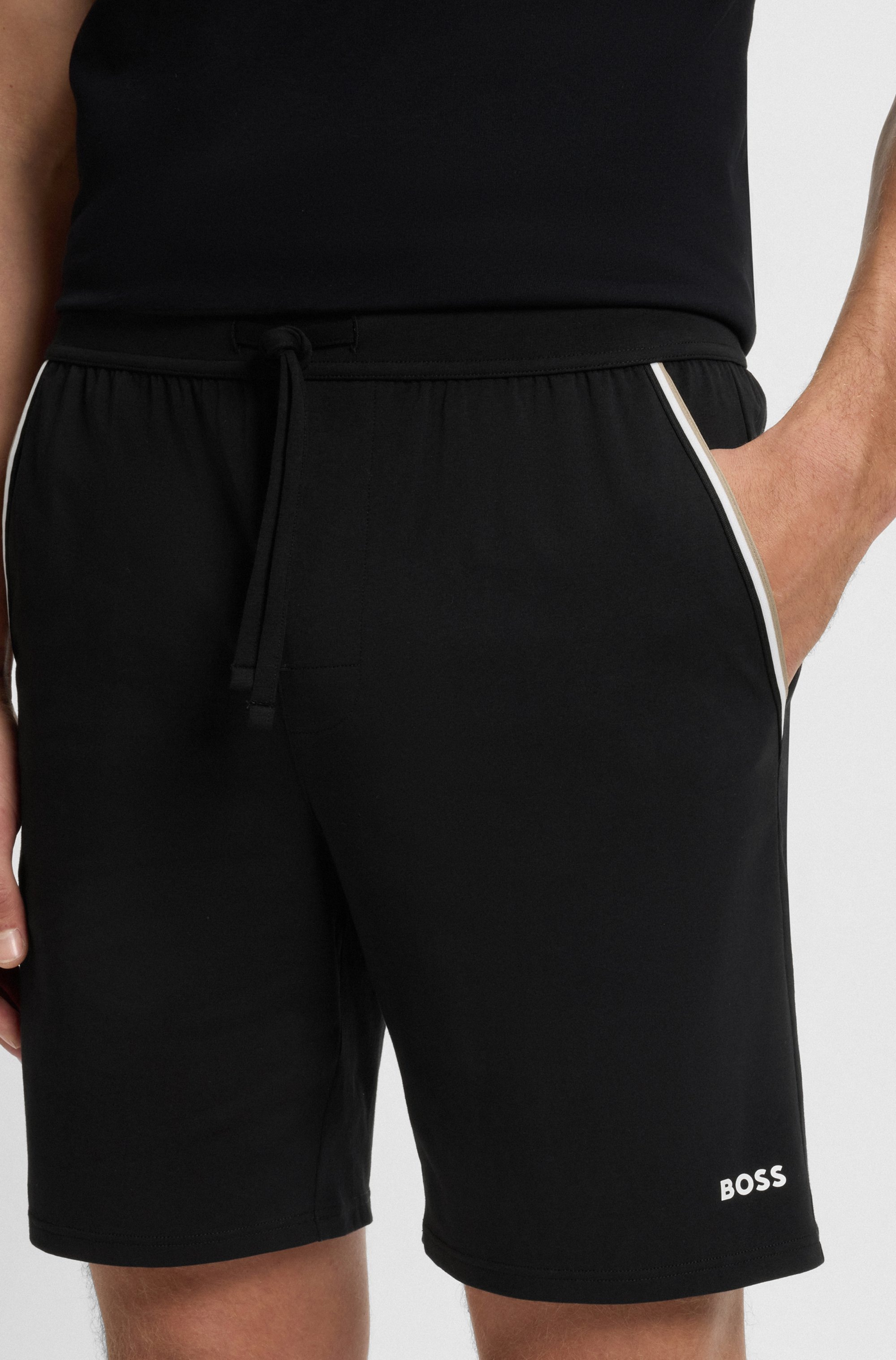 BOSS Pyjamashorts "Unique", aus elastischer Baumwolle mit Tape-Details günstig online kaufen