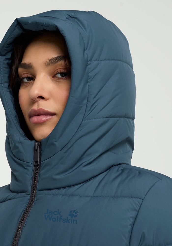 Jack Wolfskin Daunenjacke »FROZEN PALACE LONG JKT W RDS«, mit Kapuze