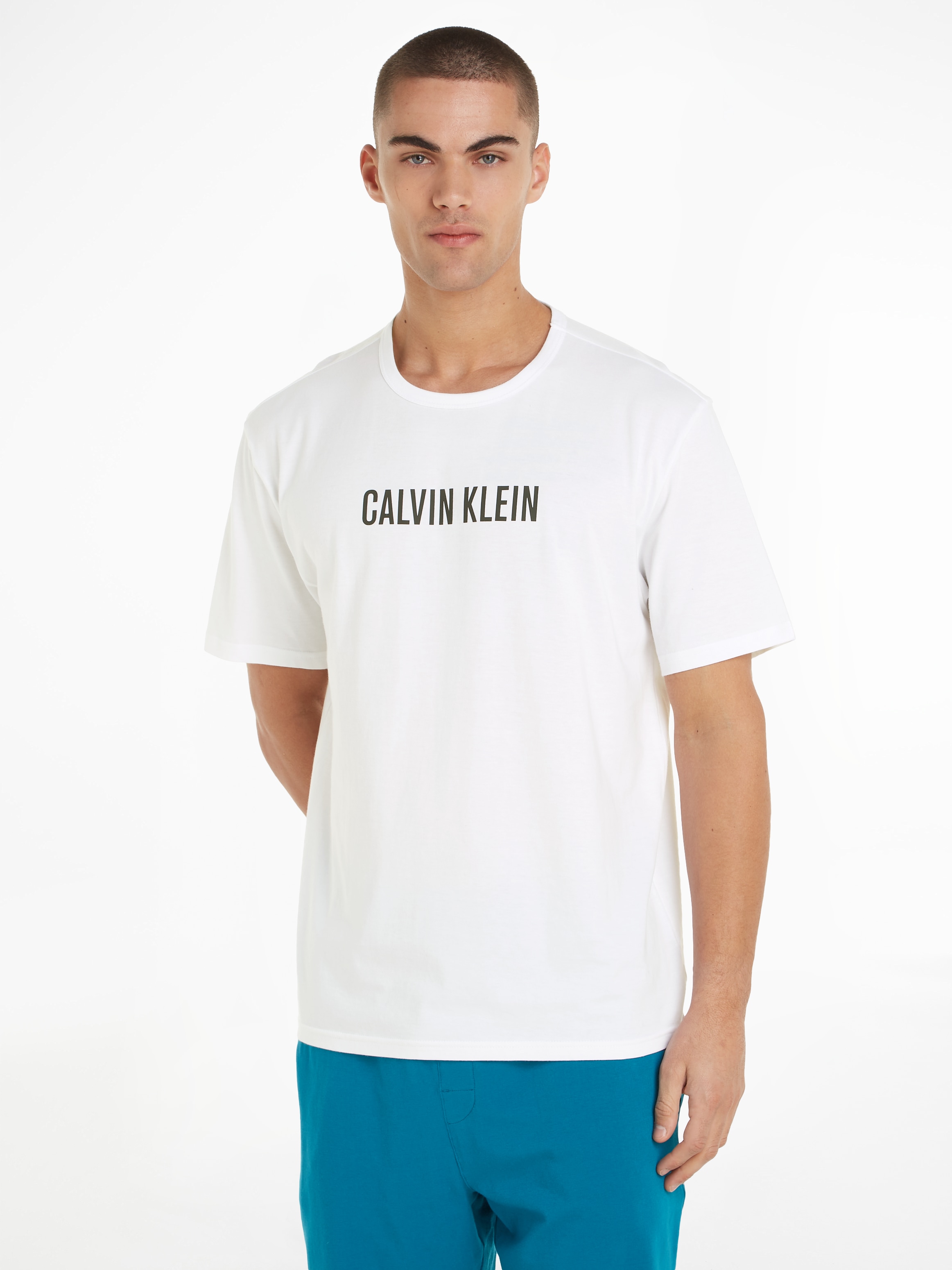 T-Shirt »S/S CREW NECK«, mit Logoschriftzug auf der Brust