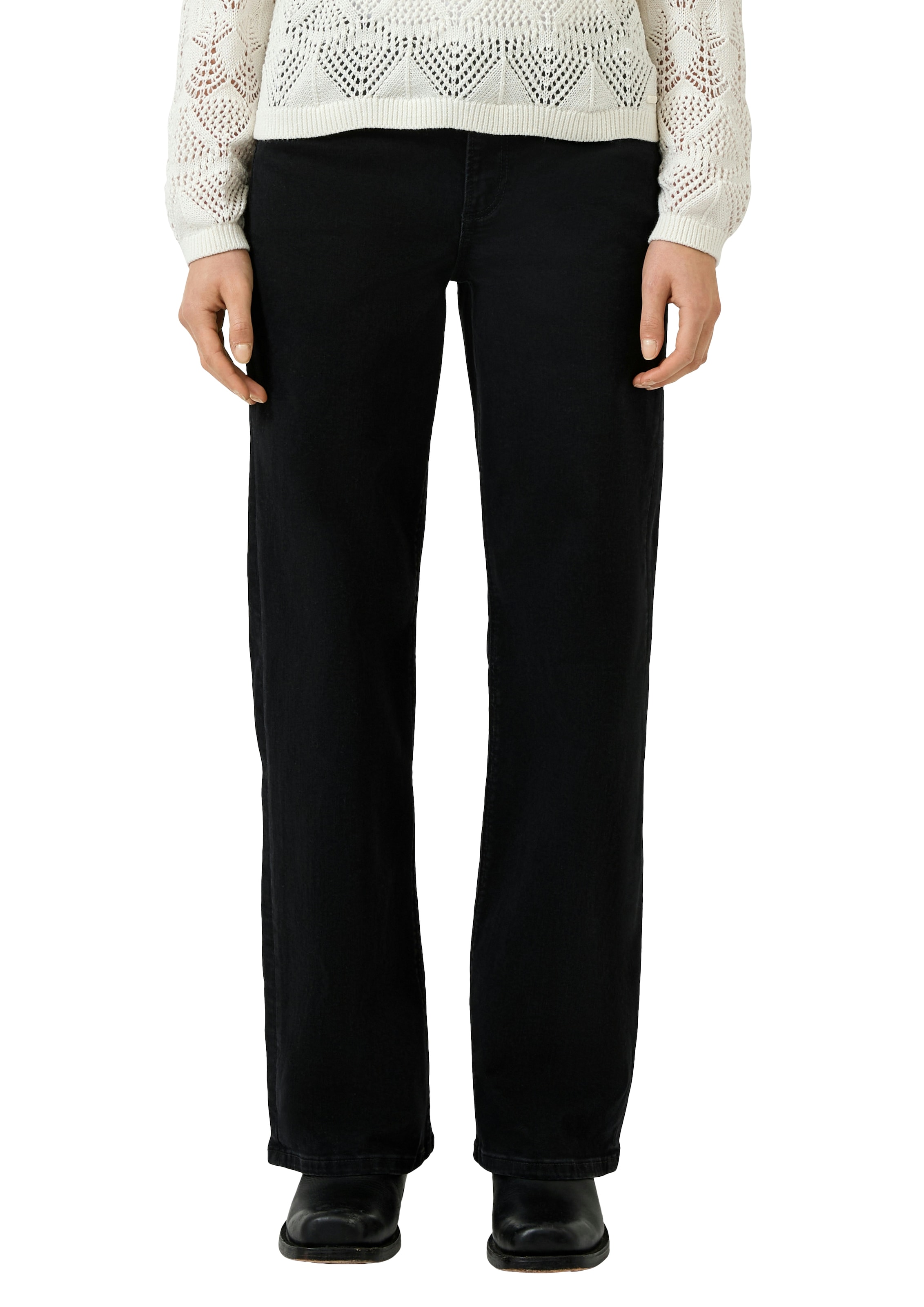 QS Stretch-Jeans "CATIE Wide Leg", in blauer Waschung günstig online kaufen