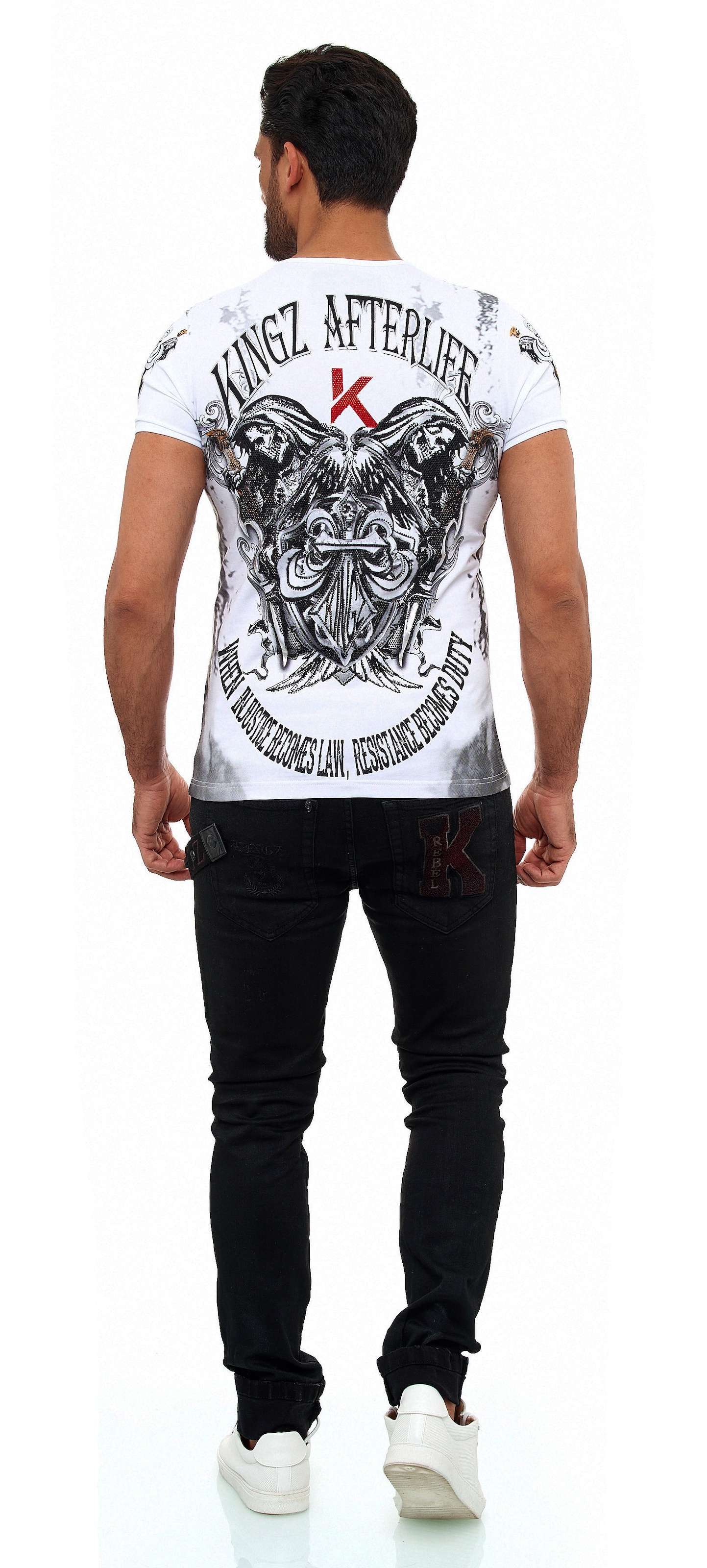 KINGZ T-Shirt, mit schönem Lilien-Motiv