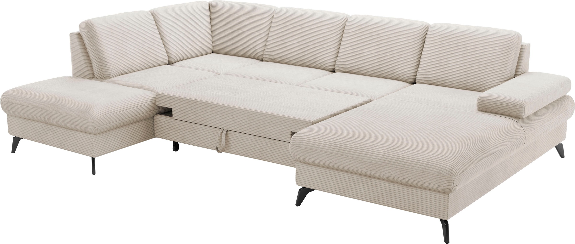 sit&more Wohnlandschaft »Morris Jubi U-Form«, inkl. Armteilfunktion und 1 Zierkissen, wahlweise mit Bettfunktion