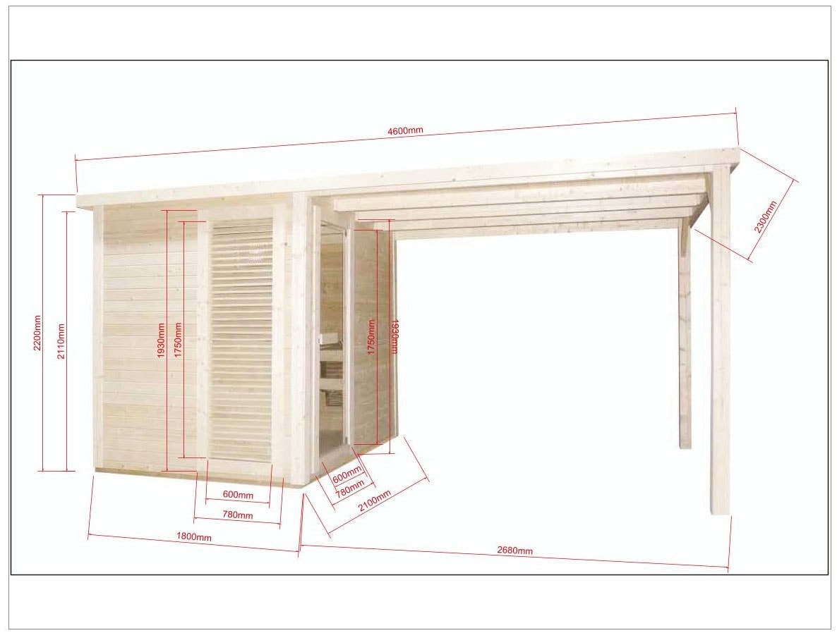 Sanotechnik Sauna »»RAUMA« Außensauna«, geeignet für 5 Personen, Fichetnholz