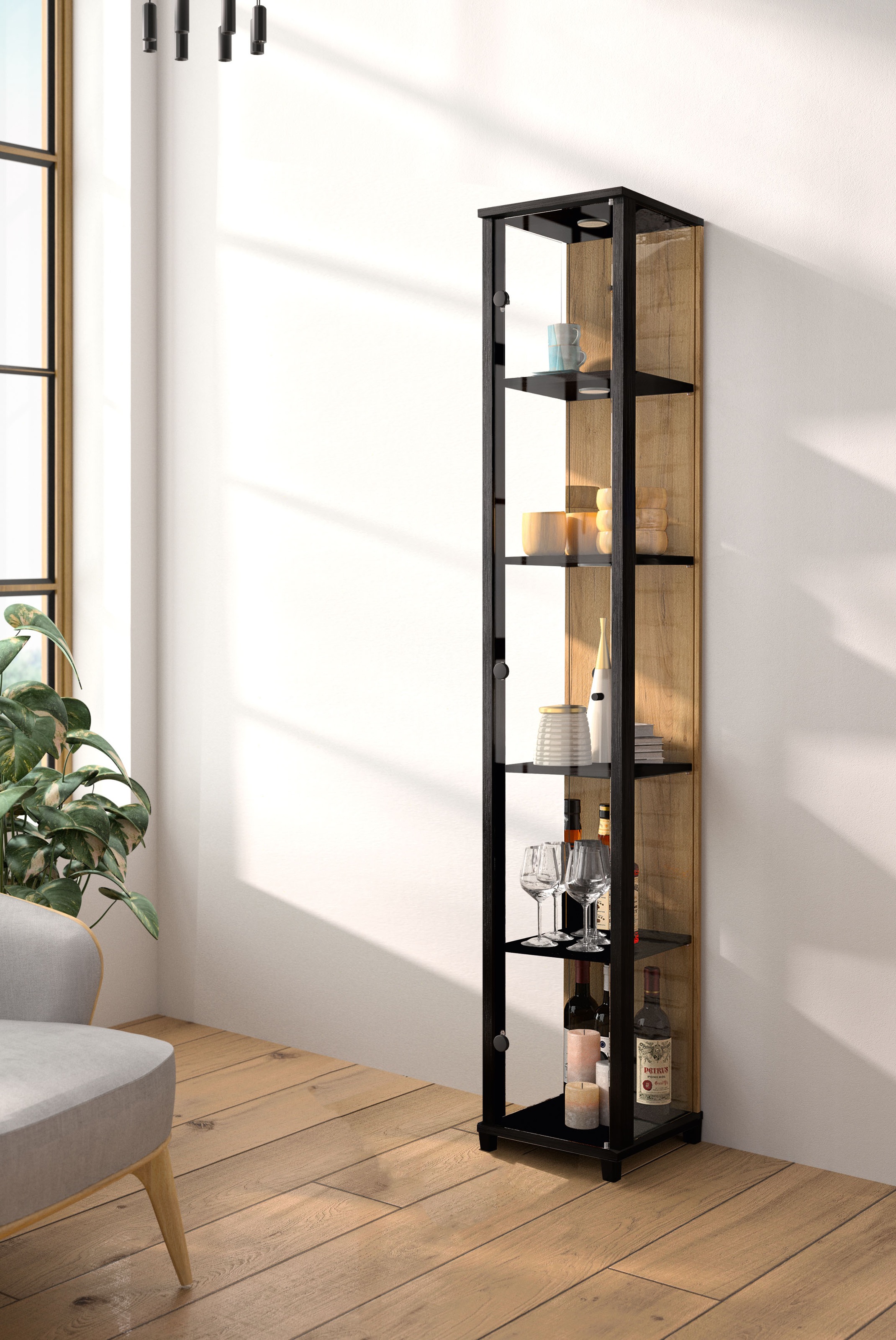 fif möbel Vitrine »OPTIMA«, Standvitrine, Vitrinenschrank, Glasvitrine, Sammlervitrine