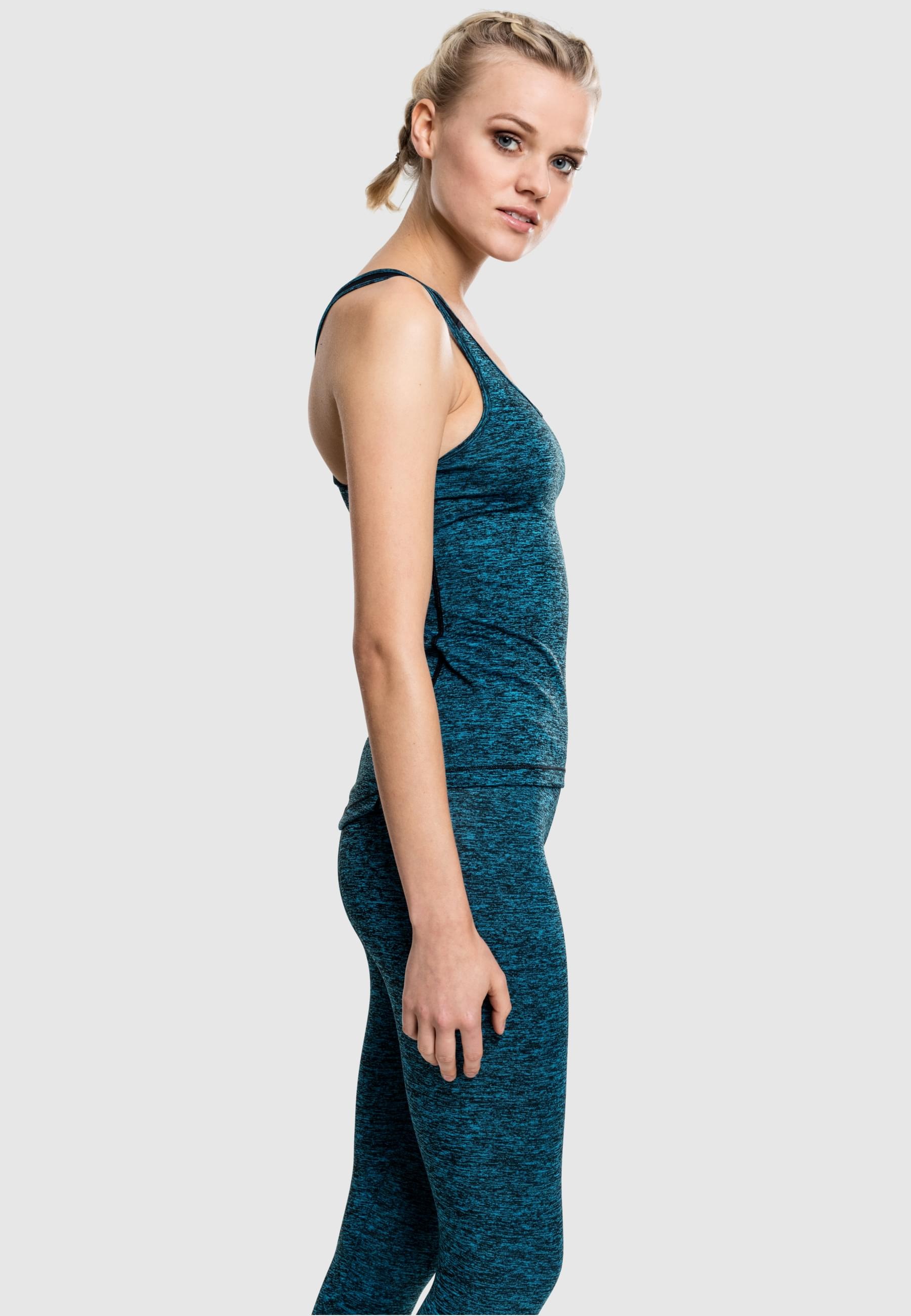 URBAN CLASSICS Muskelshirt »Urban Classics Damen Ladies Active Melange Trainings Top«, (1 tlg.)
