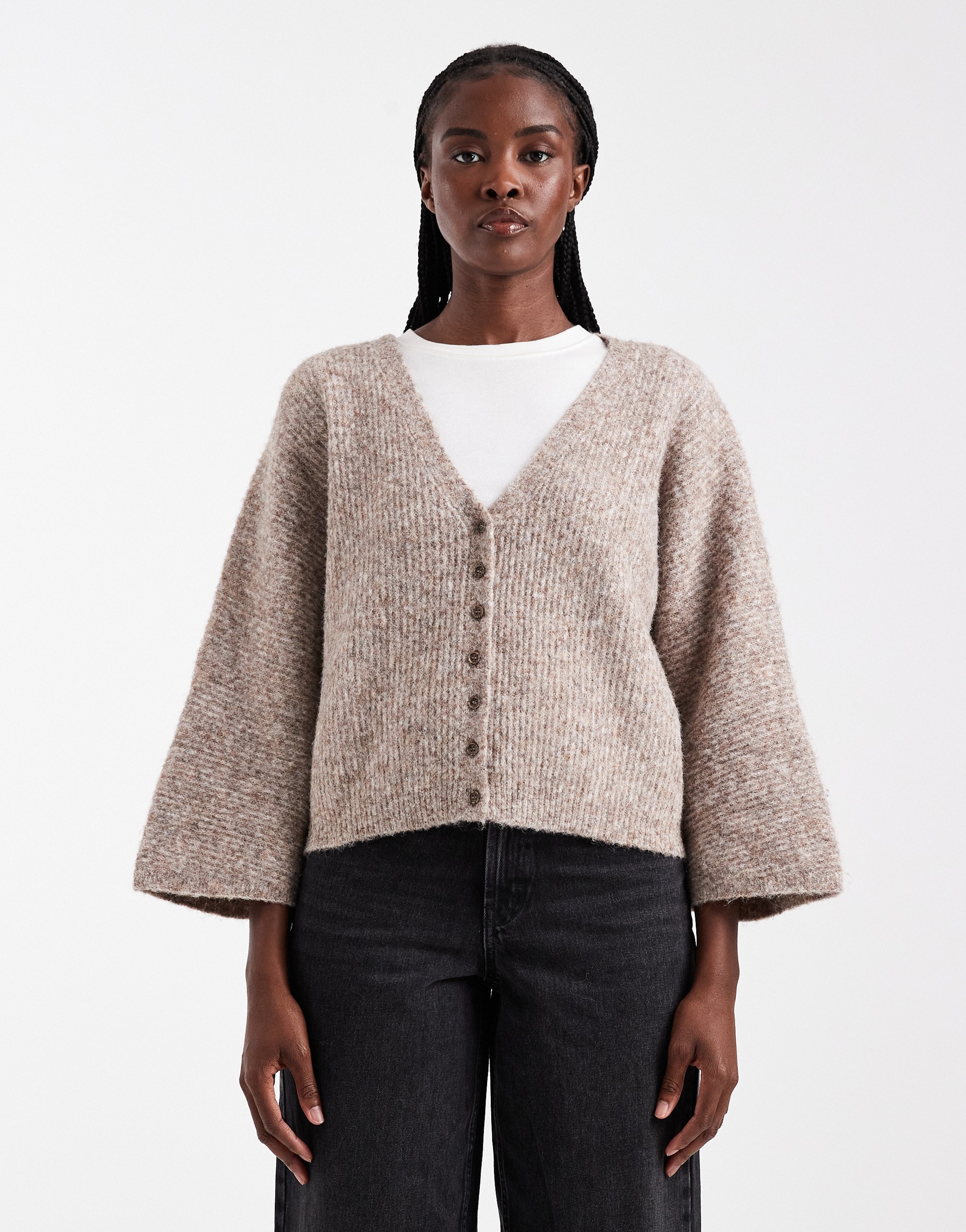 TOPSHOP Strickjacke »TSRENE LS CARDIGAN KNT NOOS« Kunstfaser, regular fit