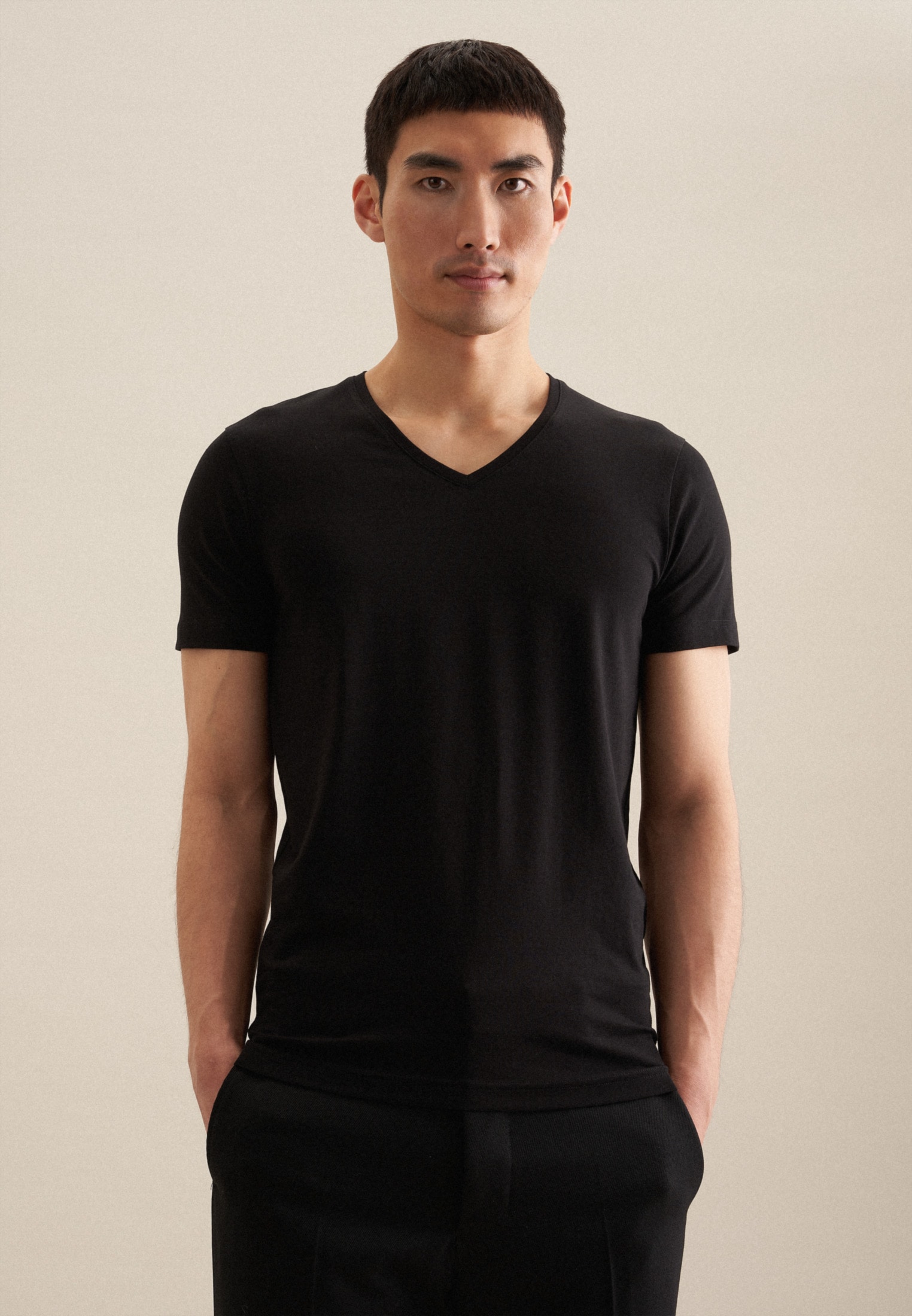 seidensticker T-Shirt, 1/2 V-Neck Uni günstig online kaufen