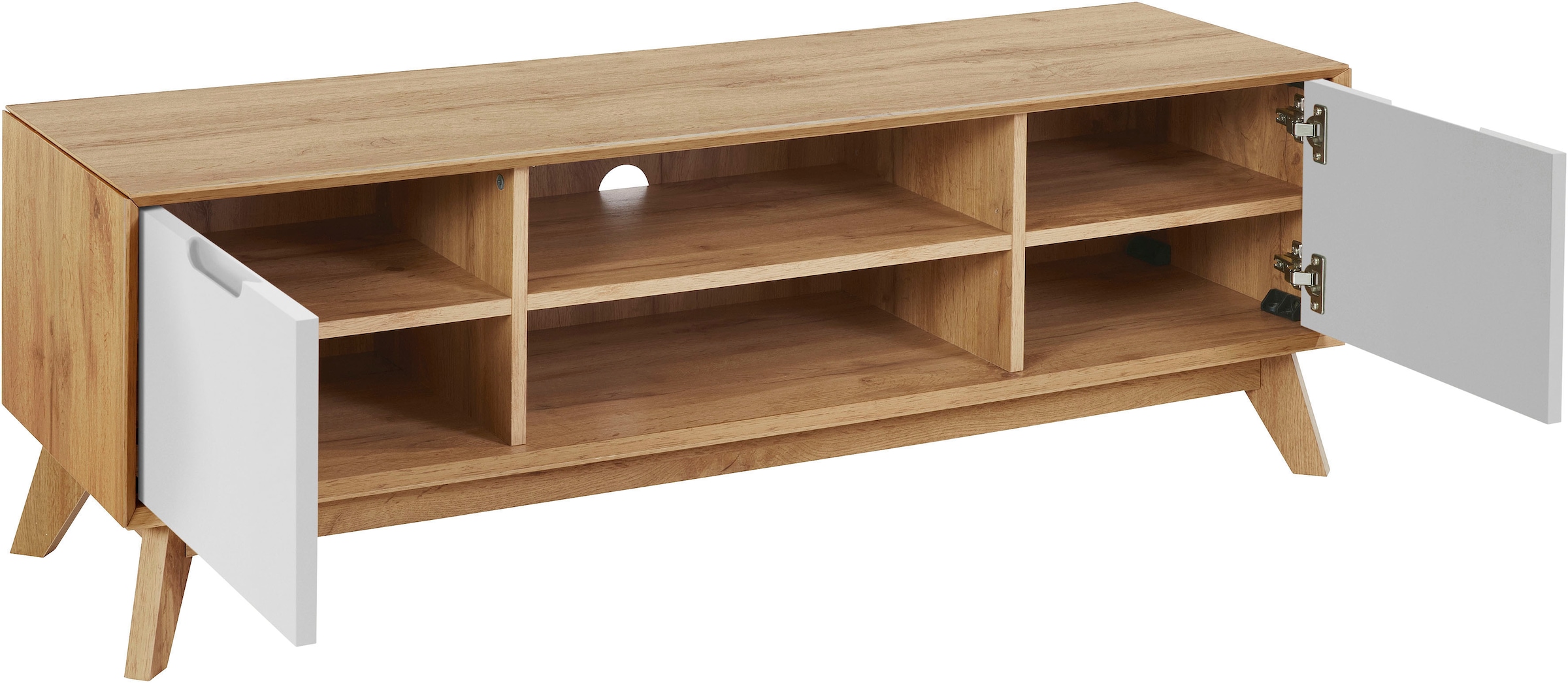 andas Lowboard »Pandrup«, Kommode mit 3 Einlegeböden und Kabeldurchführung, B:135 cm